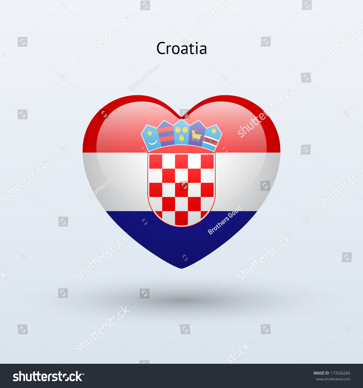 Love Croatia Symbol Heart Flag Icon Stock Vector (Royalty Free) 173526284