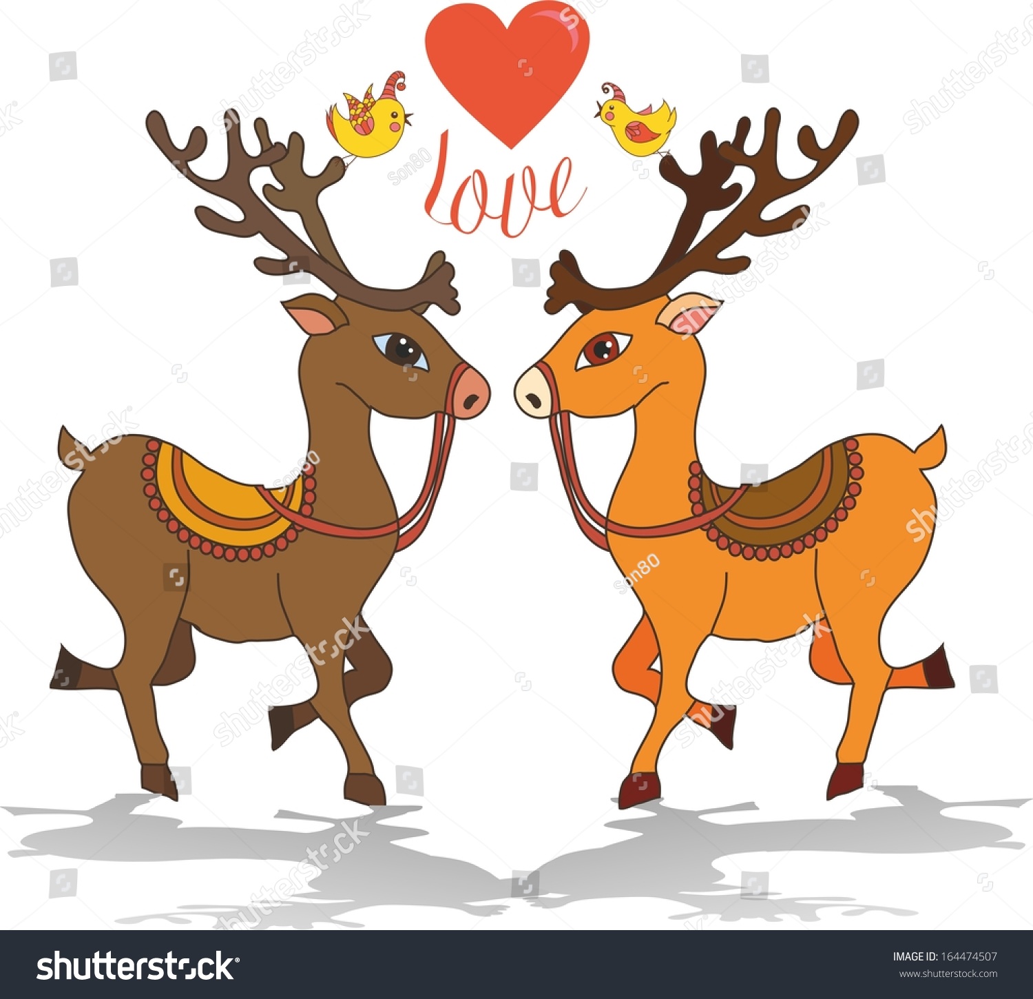 Love Deer Stock Vector Illustration 164474507 Shutterstock