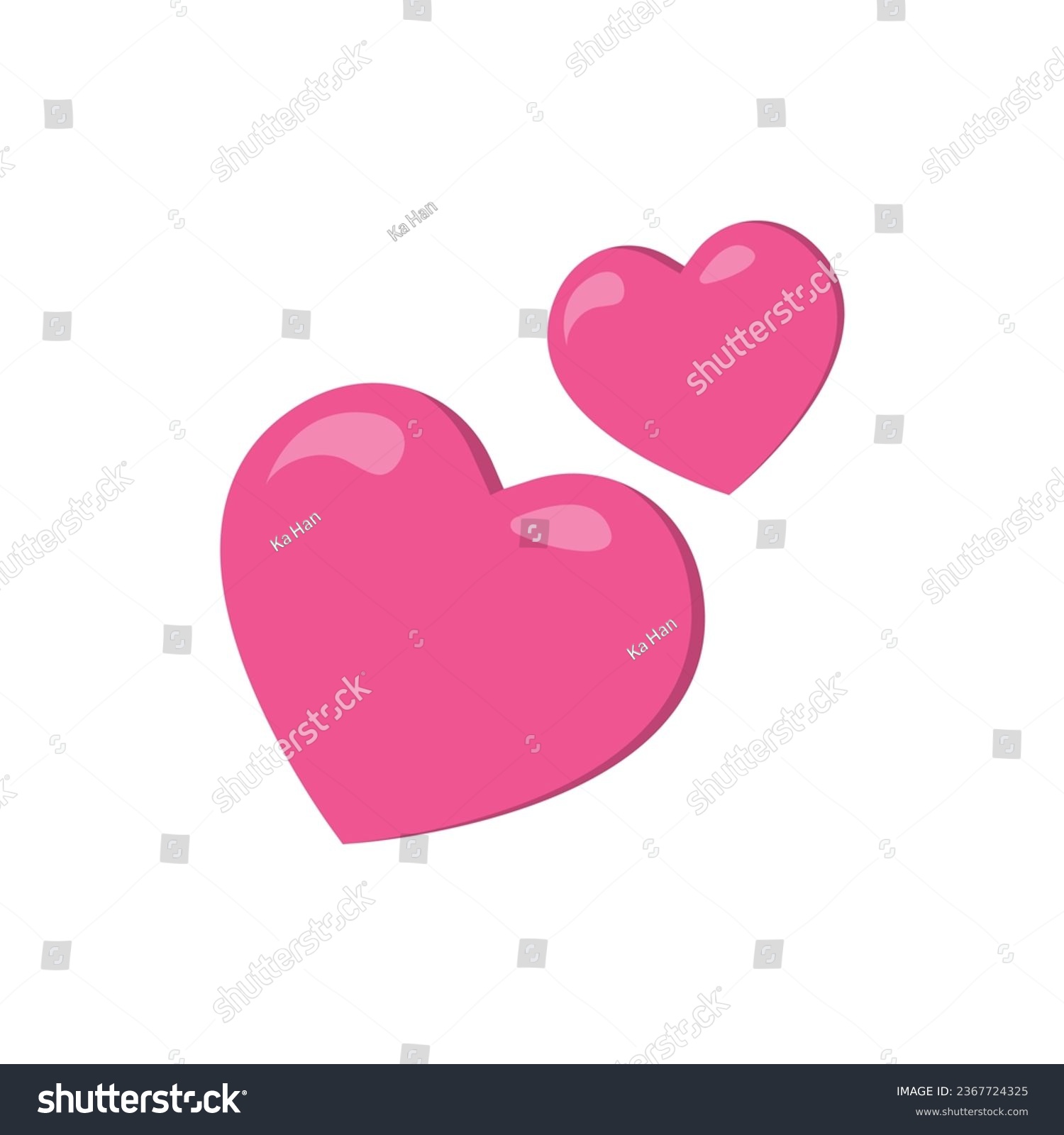 SVG of Love emoticon icon vector in flat style. Double heart, like sign symbol svg