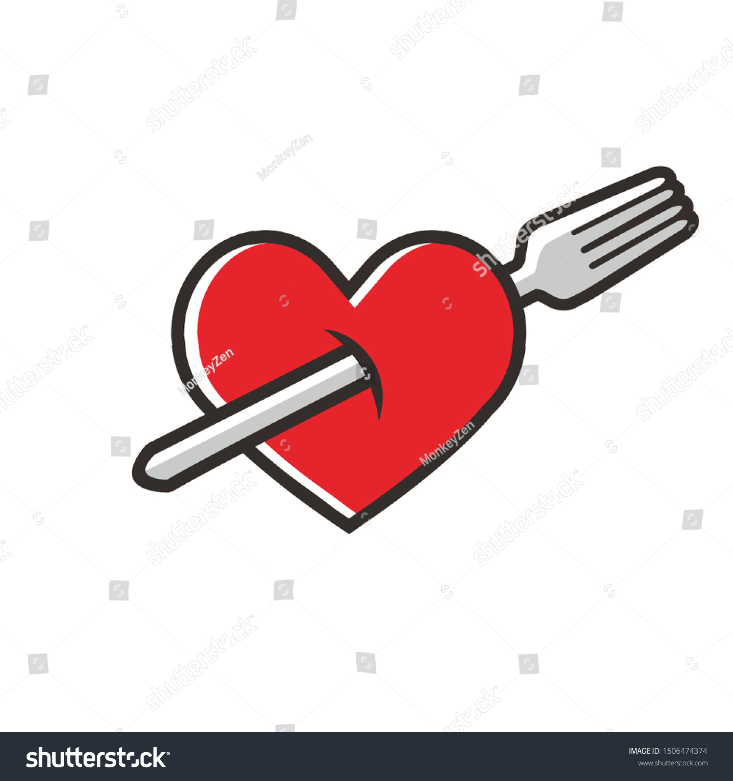 Love Food Logo Icon Vector Stock Vector (Royalty Free) 1506474374 ...