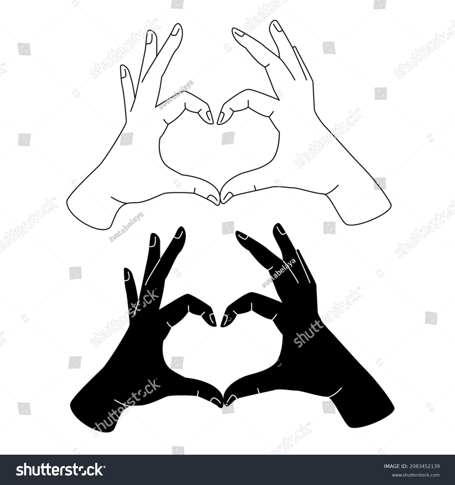 Love Gesture Vector Illustration Two Pairs Stock Vector (Royalty Free ...