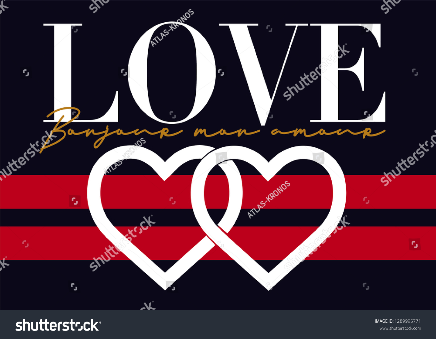 Love Graphic Print Bonjour Mon Amour Stock Vector Royalty Free