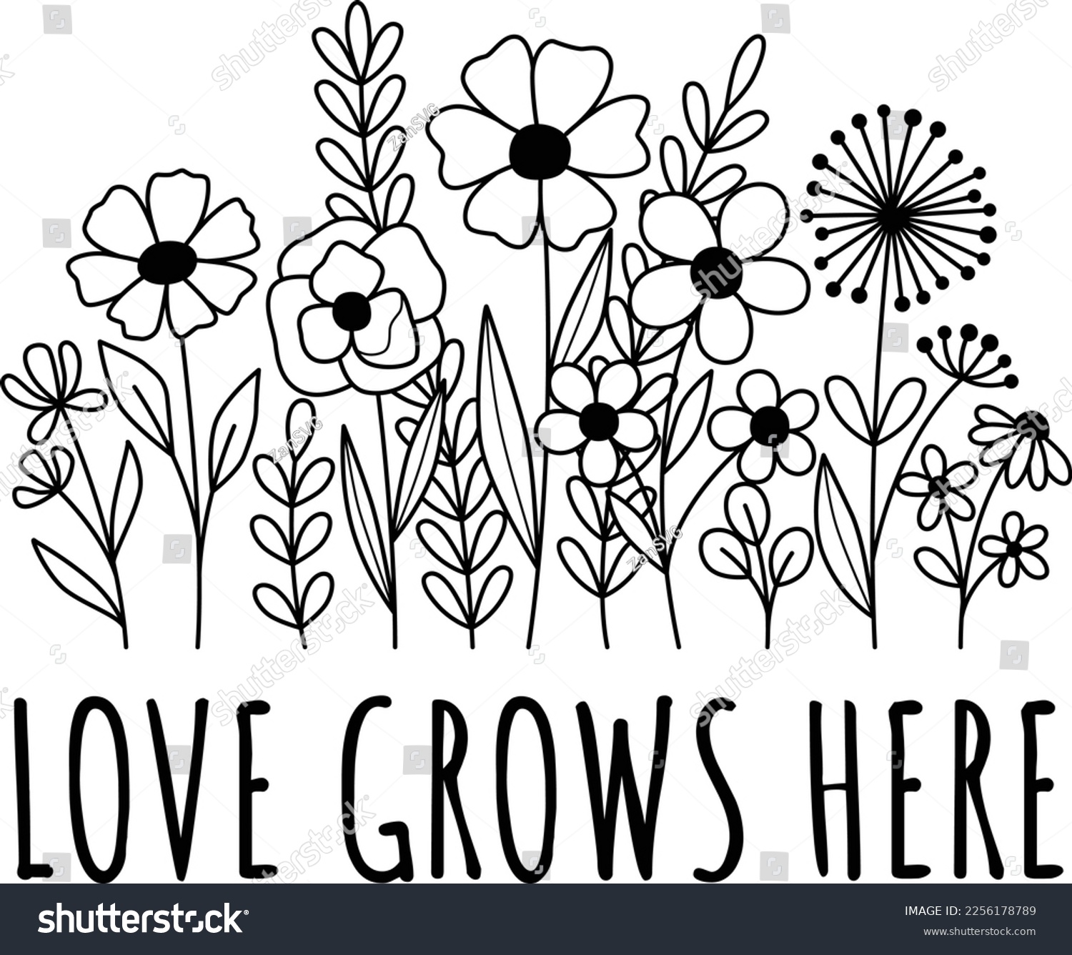 SVG of Love grows here svg design, Plant lover vector file svg