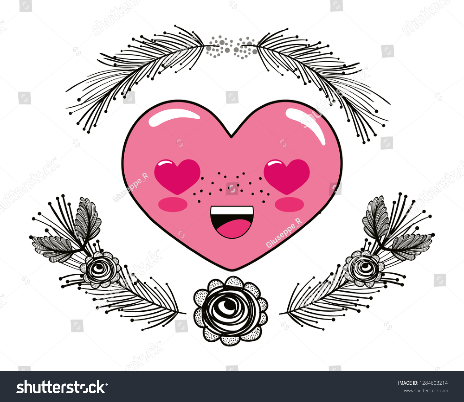 Love Heart Cartoon Stock Vector Royalty Free 1284603214 0833