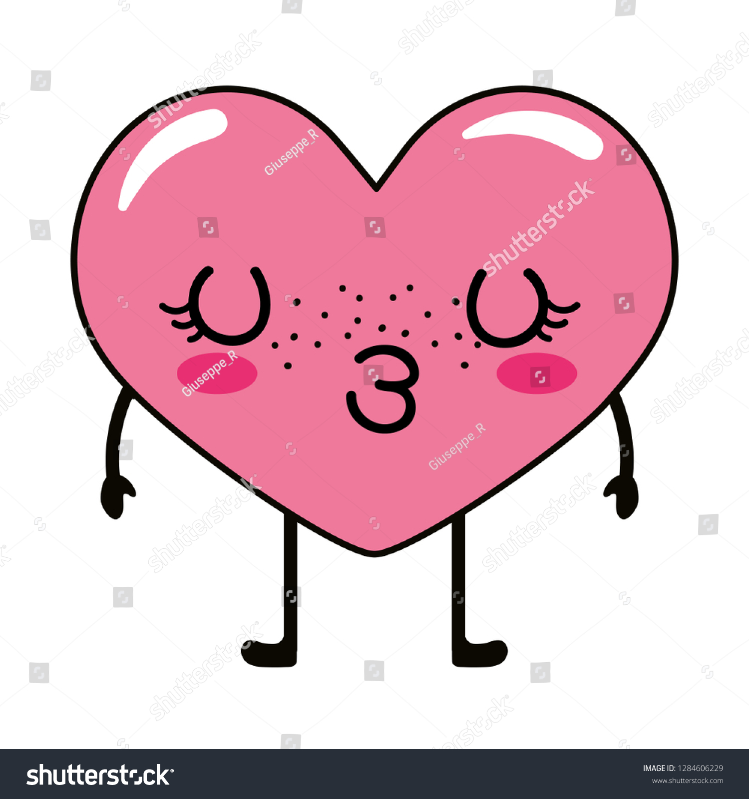 Love Heart Cartoon Stock Vector Royalty Free 1284606229 Shutterstock 6825