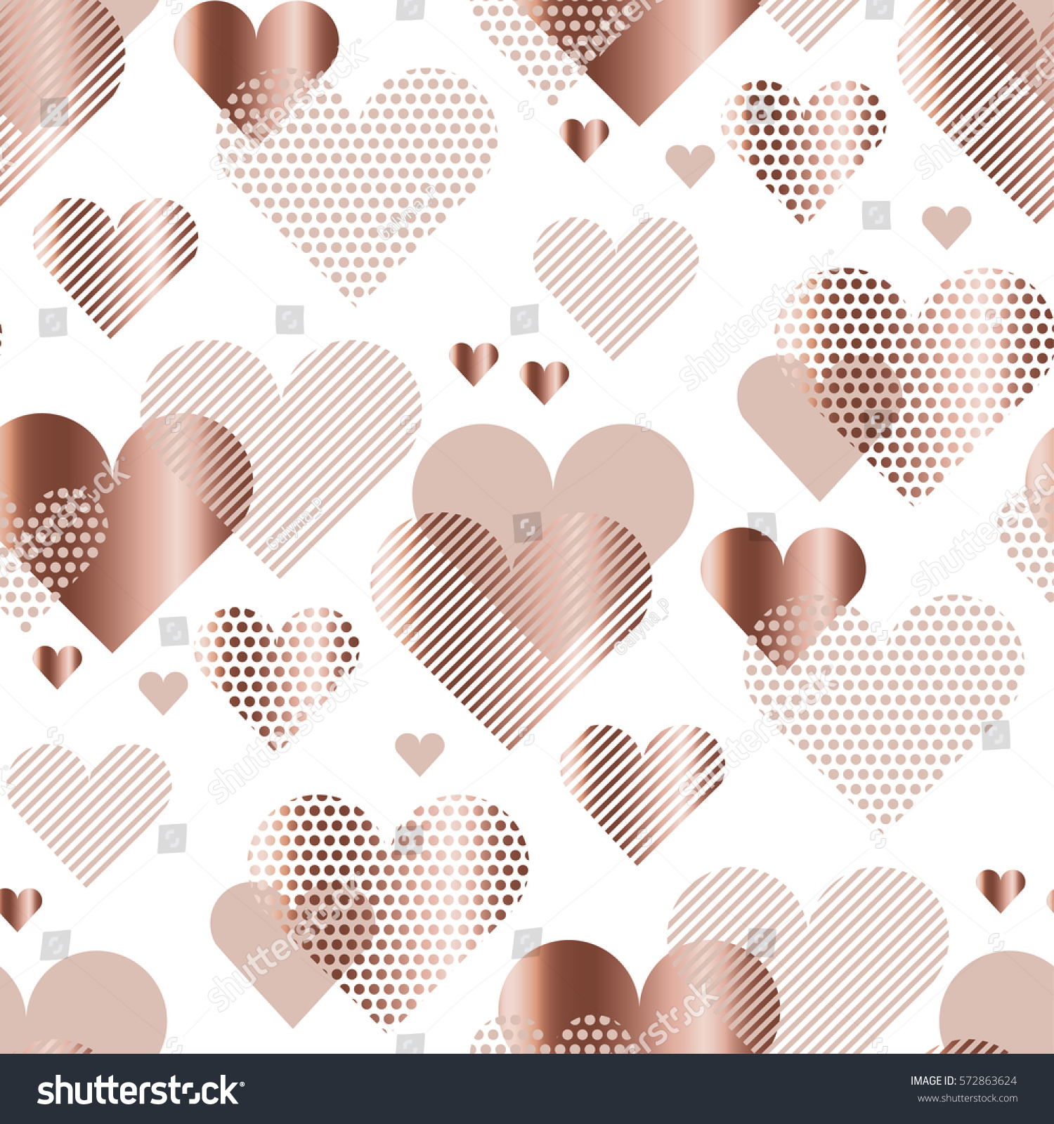 Rose gold love hearts