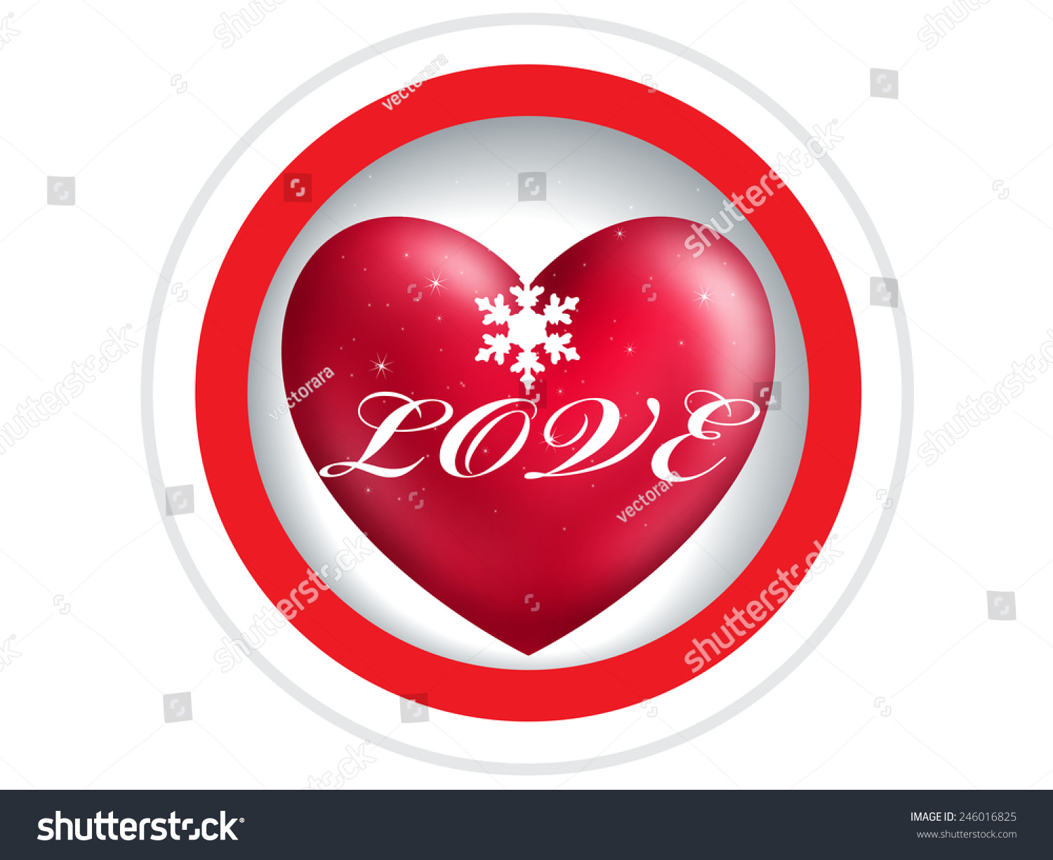 Download Love Heart Snow Backgroundvector Stock Vector 246016825 ...