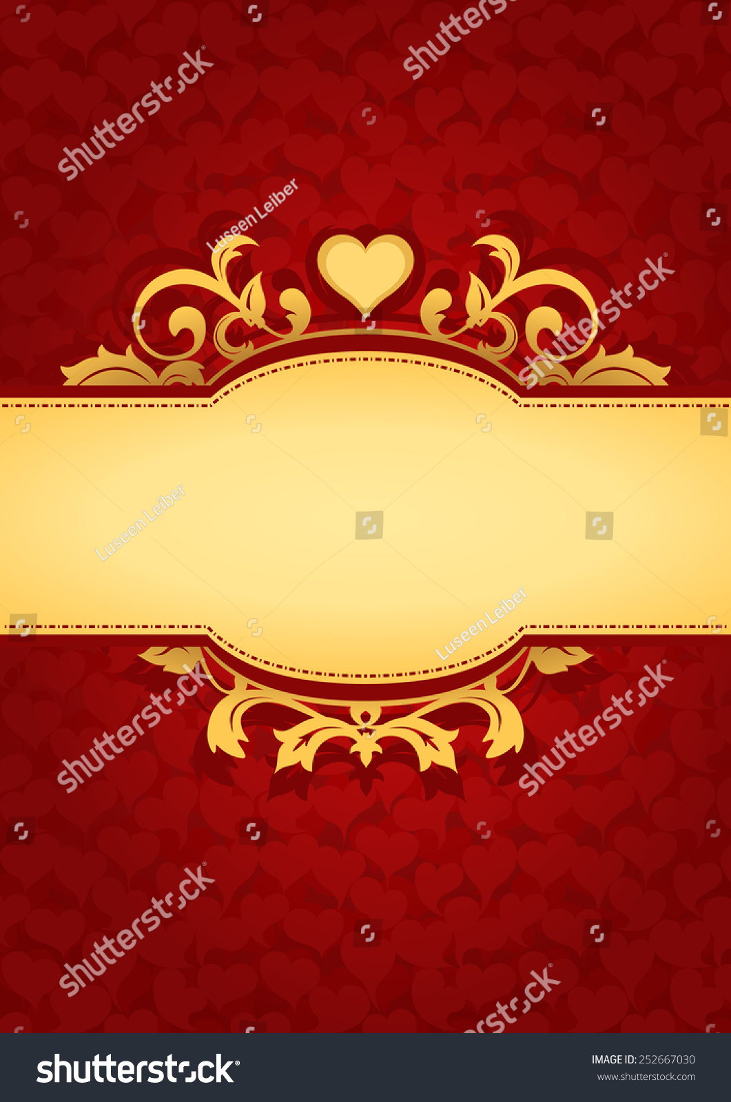 Love Hearts Banner Background Red Valentines Stock Vector Royalty