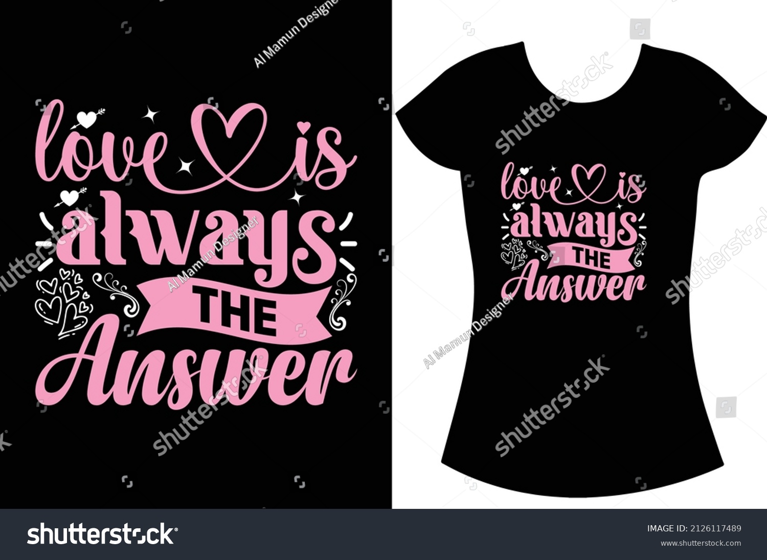 SVG of Love is always answer typography t shirt design. Svg craft t shirt design. T shirt for woman. svg