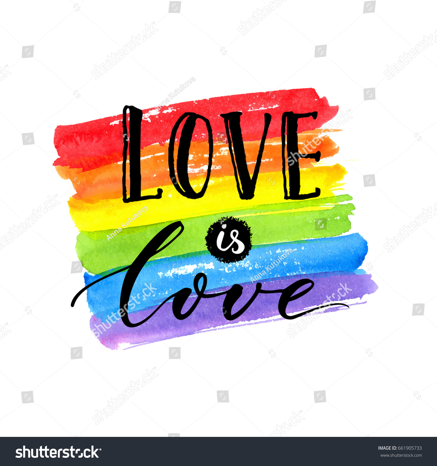 Love Love Lgbt Pride Slogan Against Stock Vector (Royalty Free) 661905733