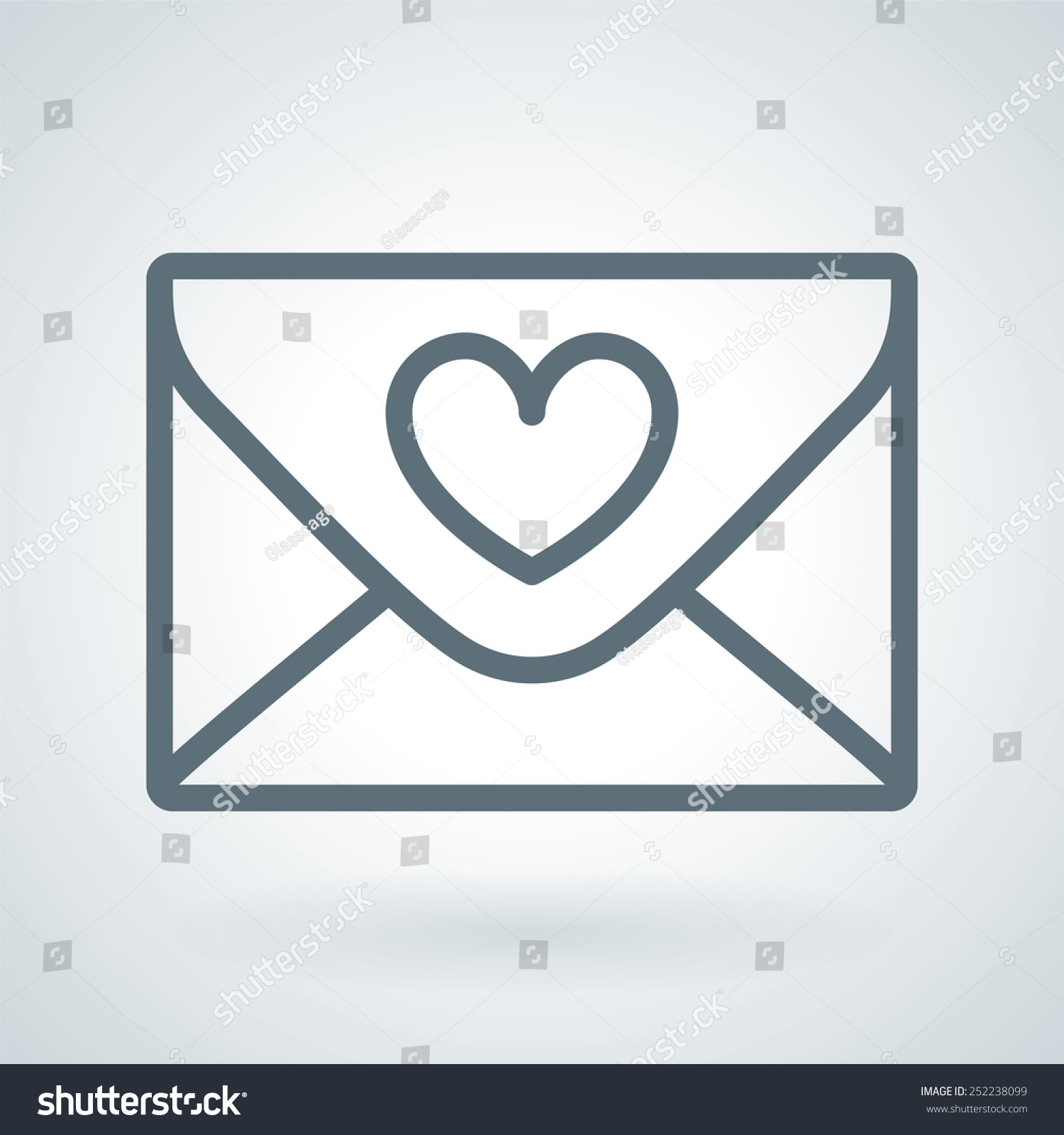 Love Letter Wedding Invitation Line Icon Stock Vector Royalty Free