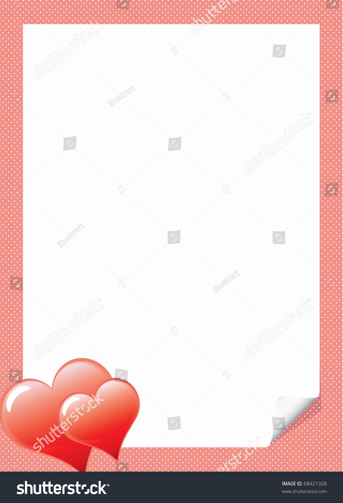 Love Letter Template With Hearts (Also Available Jpeg Version) Stock ...