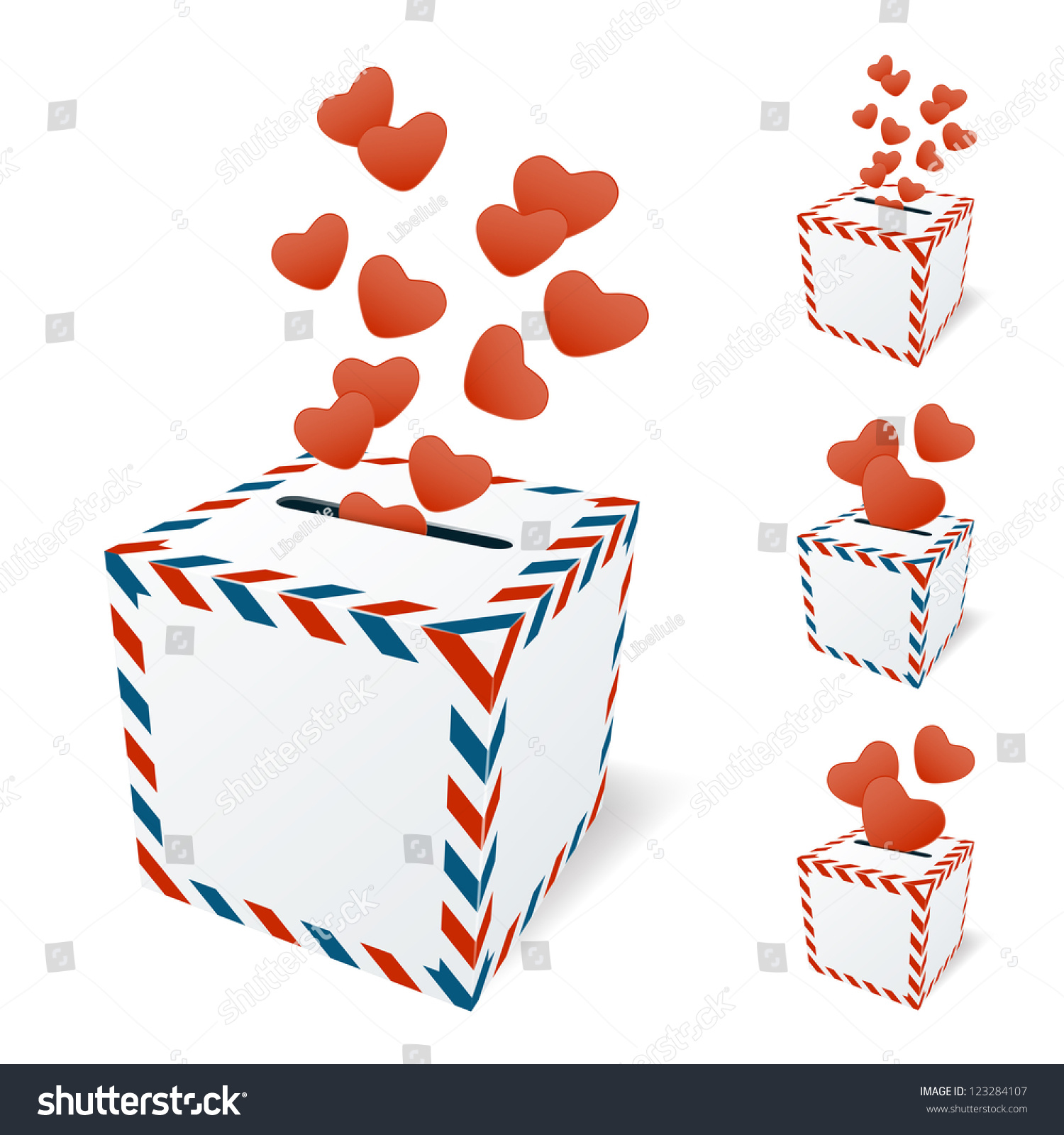 Love Letterbox Isolated On White Set Stock Vector (Royalty Free) 123284107