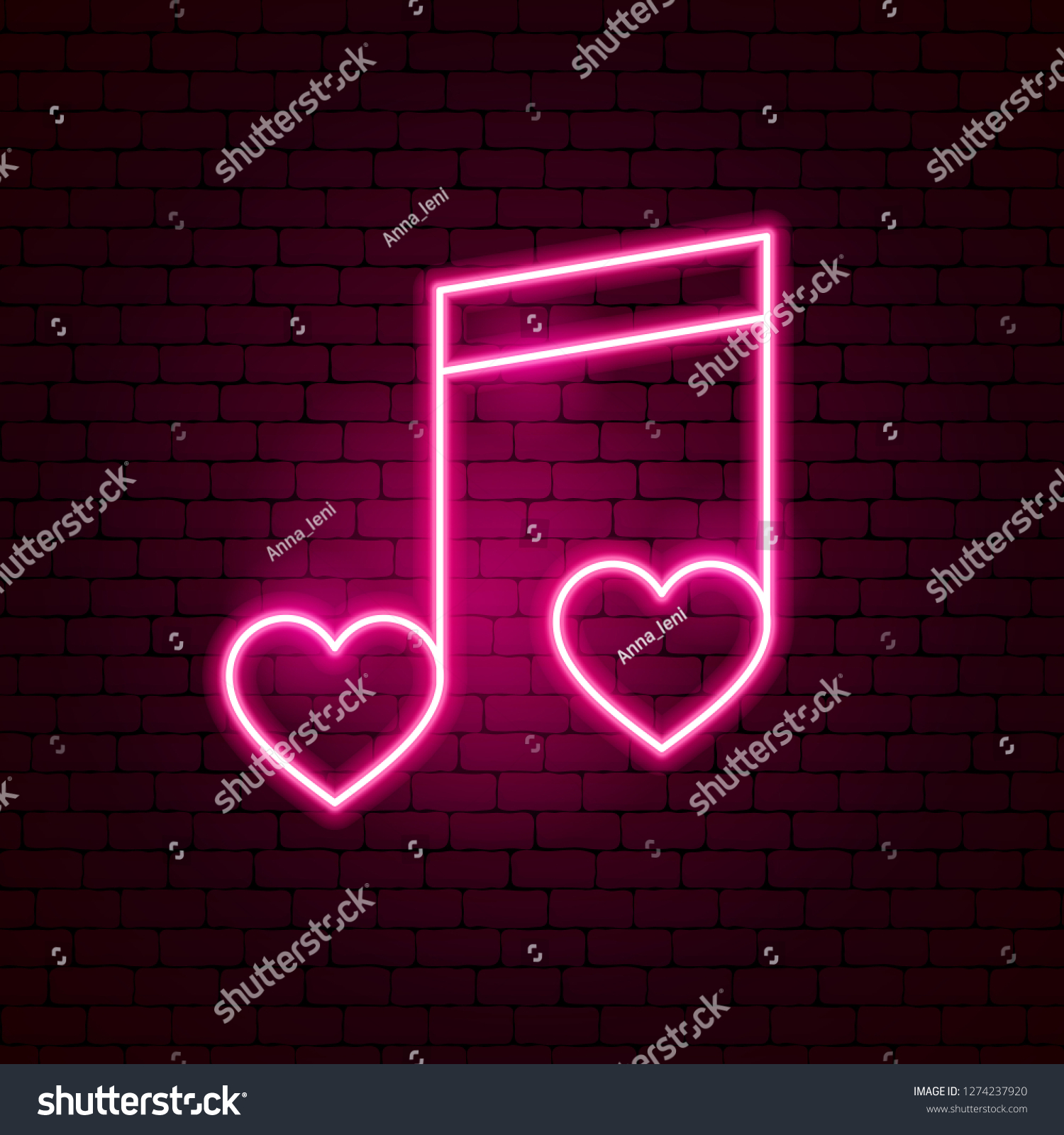 Love Music Neon Sign Vector Illustration Stock Vector (Royalty Free ...