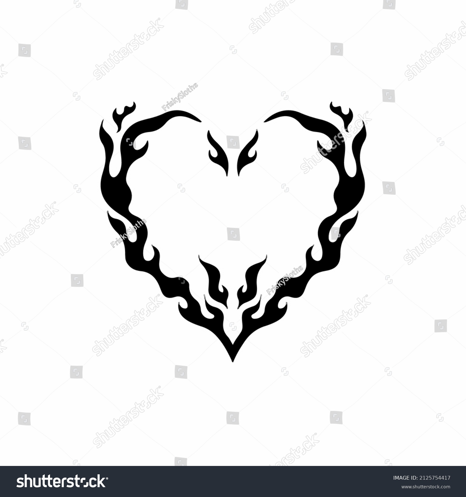 Love On Fire Symbol Logo Decal Stock Vector (Royalty Free) 2125754417