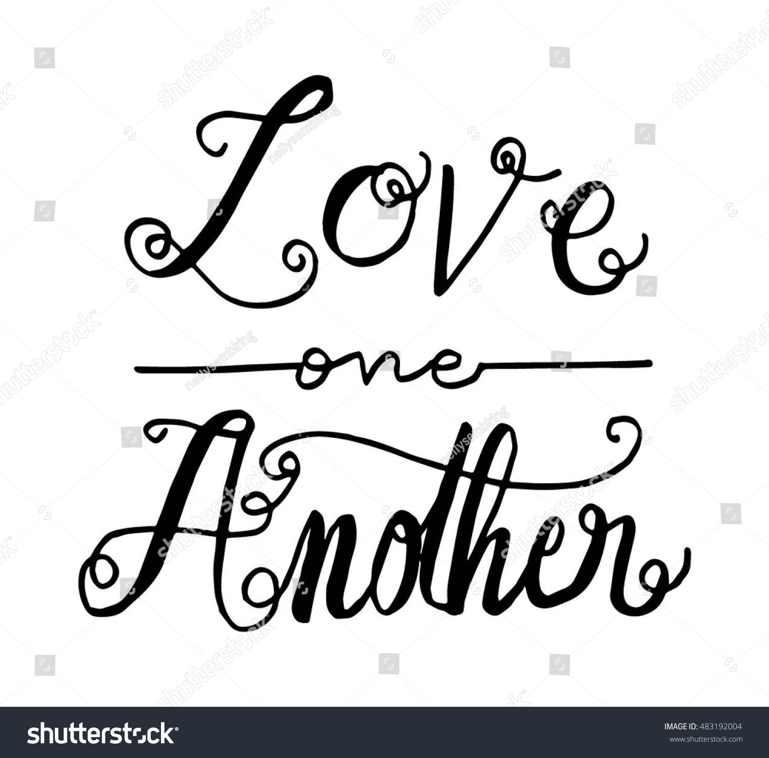 love one another Hand Lettered quote Bible Verse Modern calligraphy