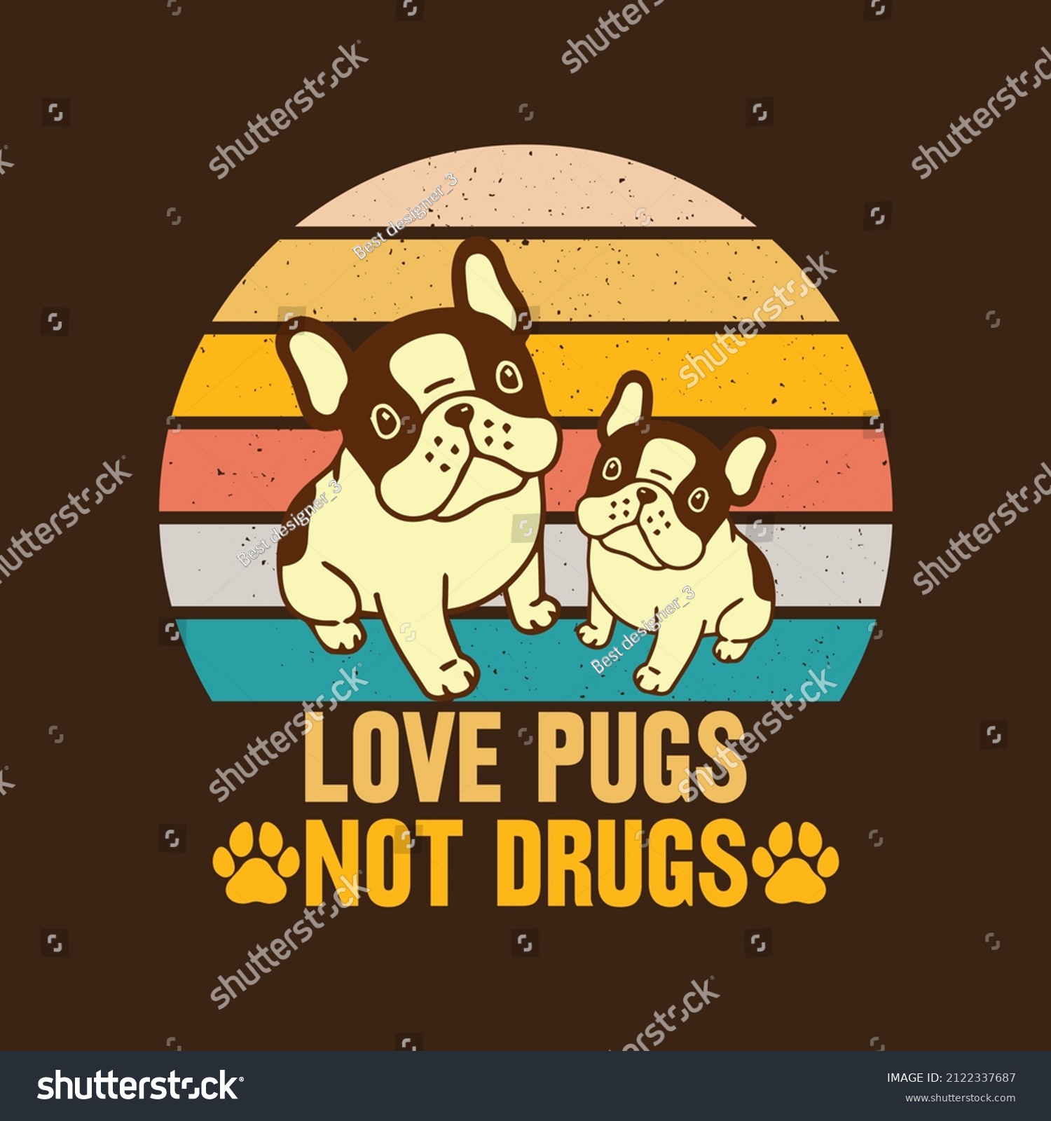 SVG of love pugs not grogs t-shirt design file svg