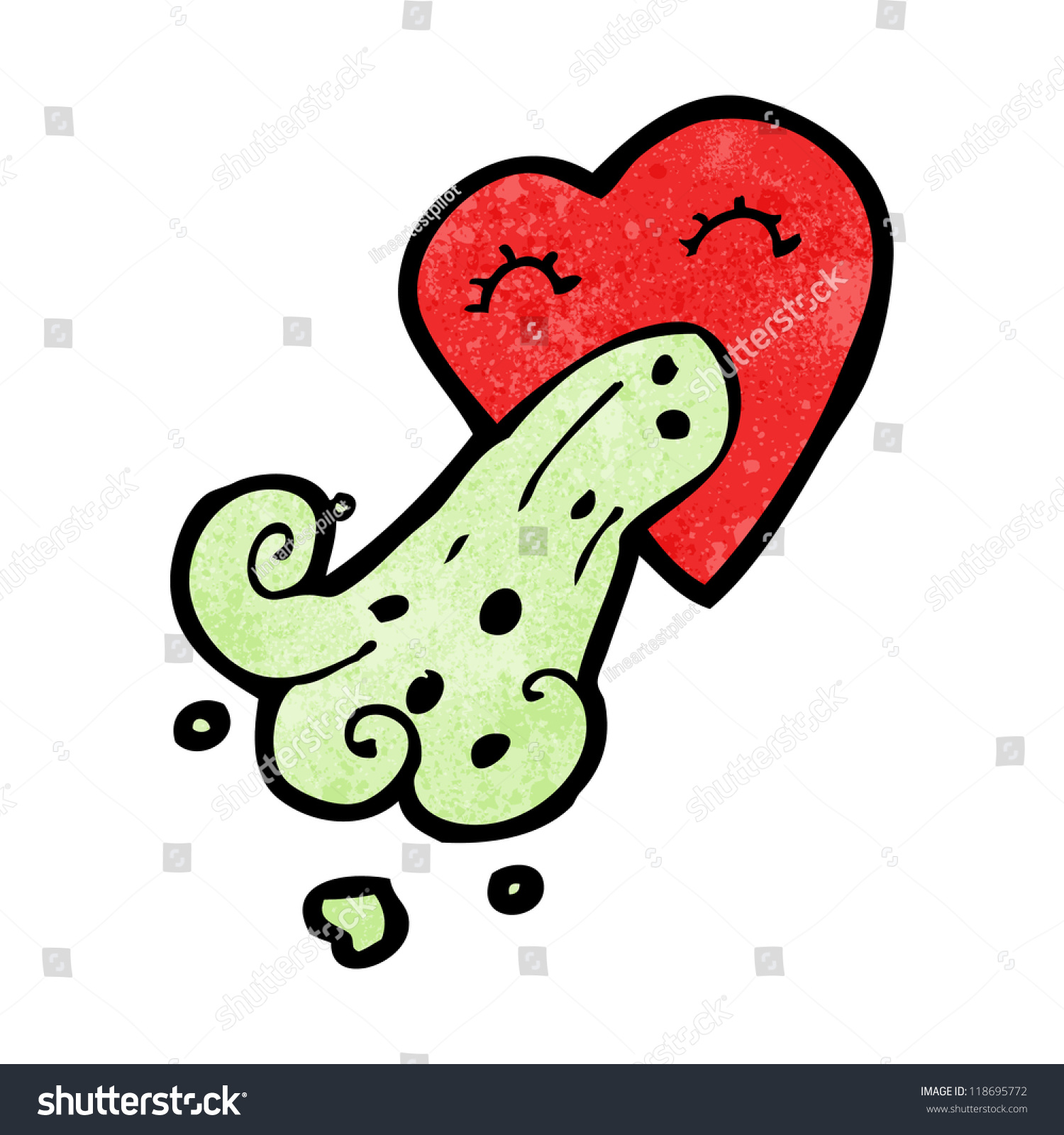 Love Sick Heart Cartoon Stock Vector Illustration 118695772 : Shutterstock