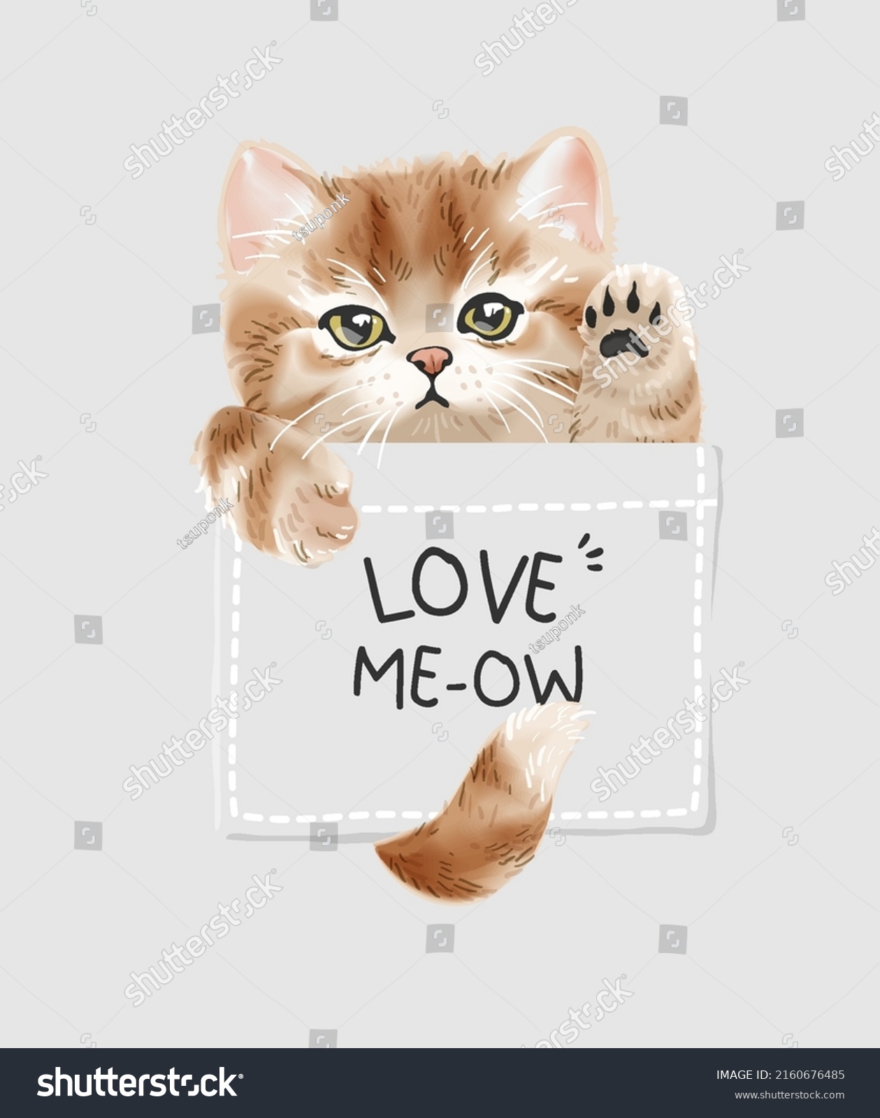 SVG of love slogan with cute kitten in shirt pocket vector illustration svg