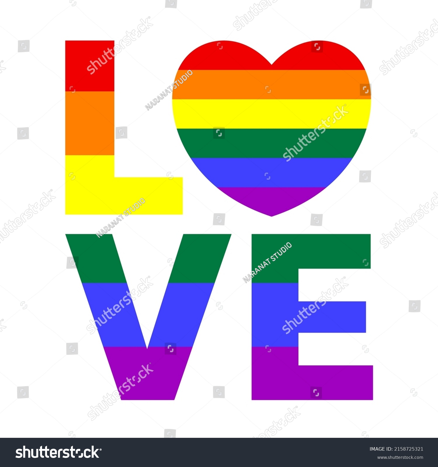 Love Symbols Color Lgbtq Pride Flag Stock Vector (Royalty Free ...