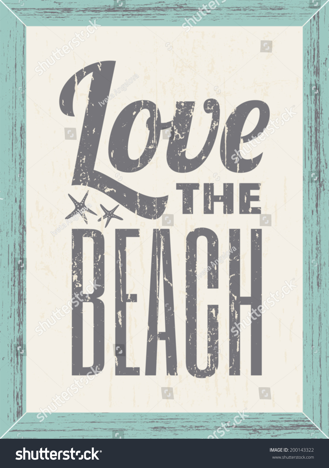 Love Beach Text Design Vintage Poster Stock Vector 200143322 - Shutterstock