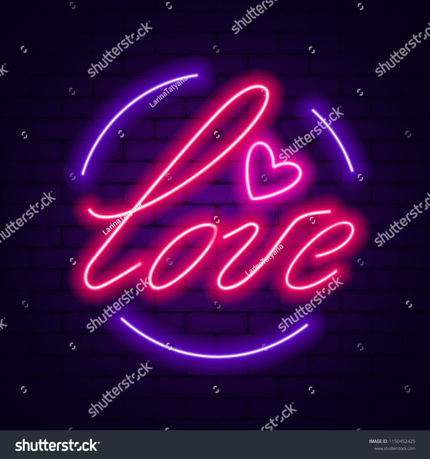 Love Neon Lettering Stock Vector Royalty Free 1150452425 Shutterstock 