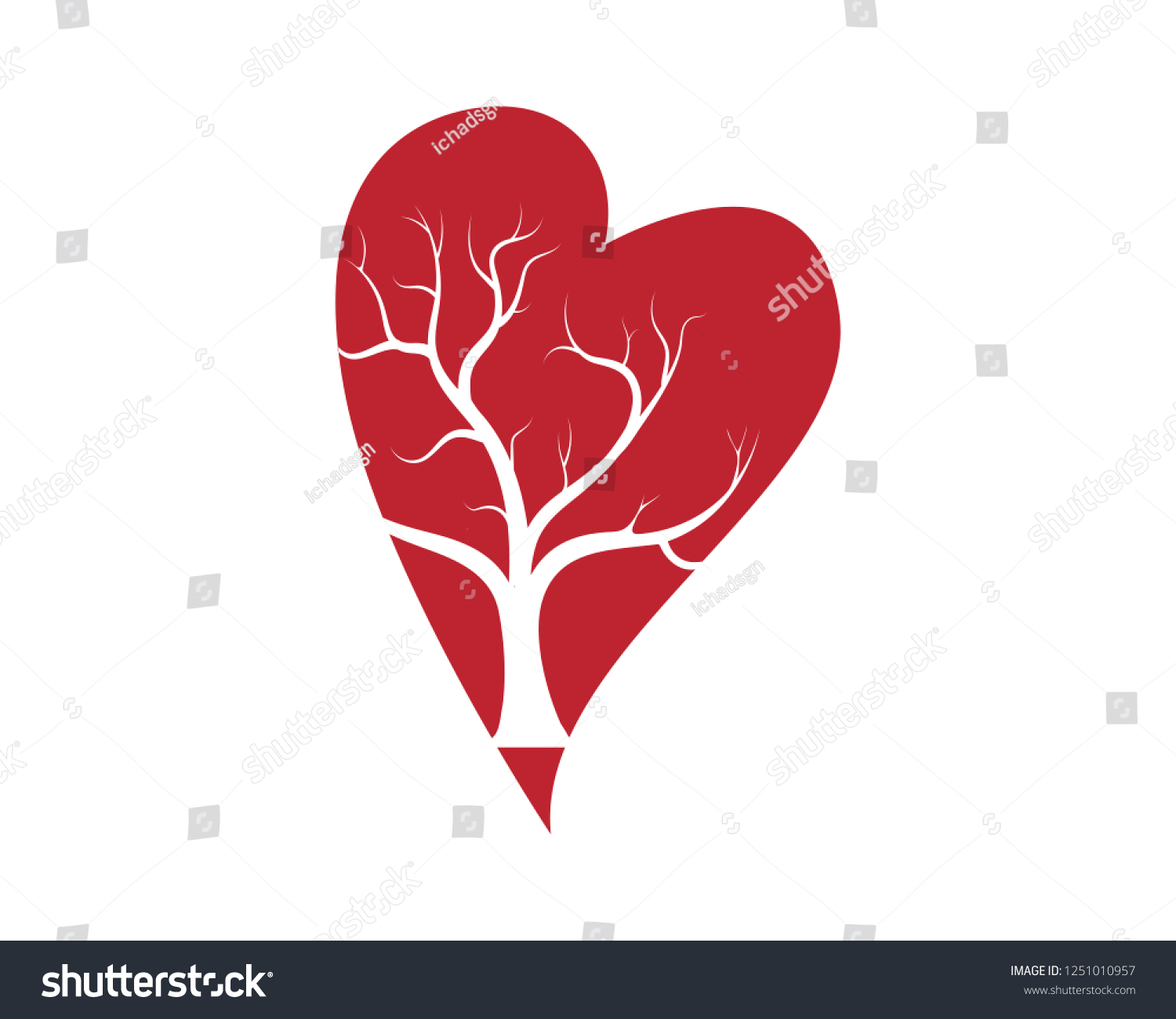 Love Tree Heart Leaves Vector Illustration Stock Vector Royalty Free 1251010957 Shutterstock 6970