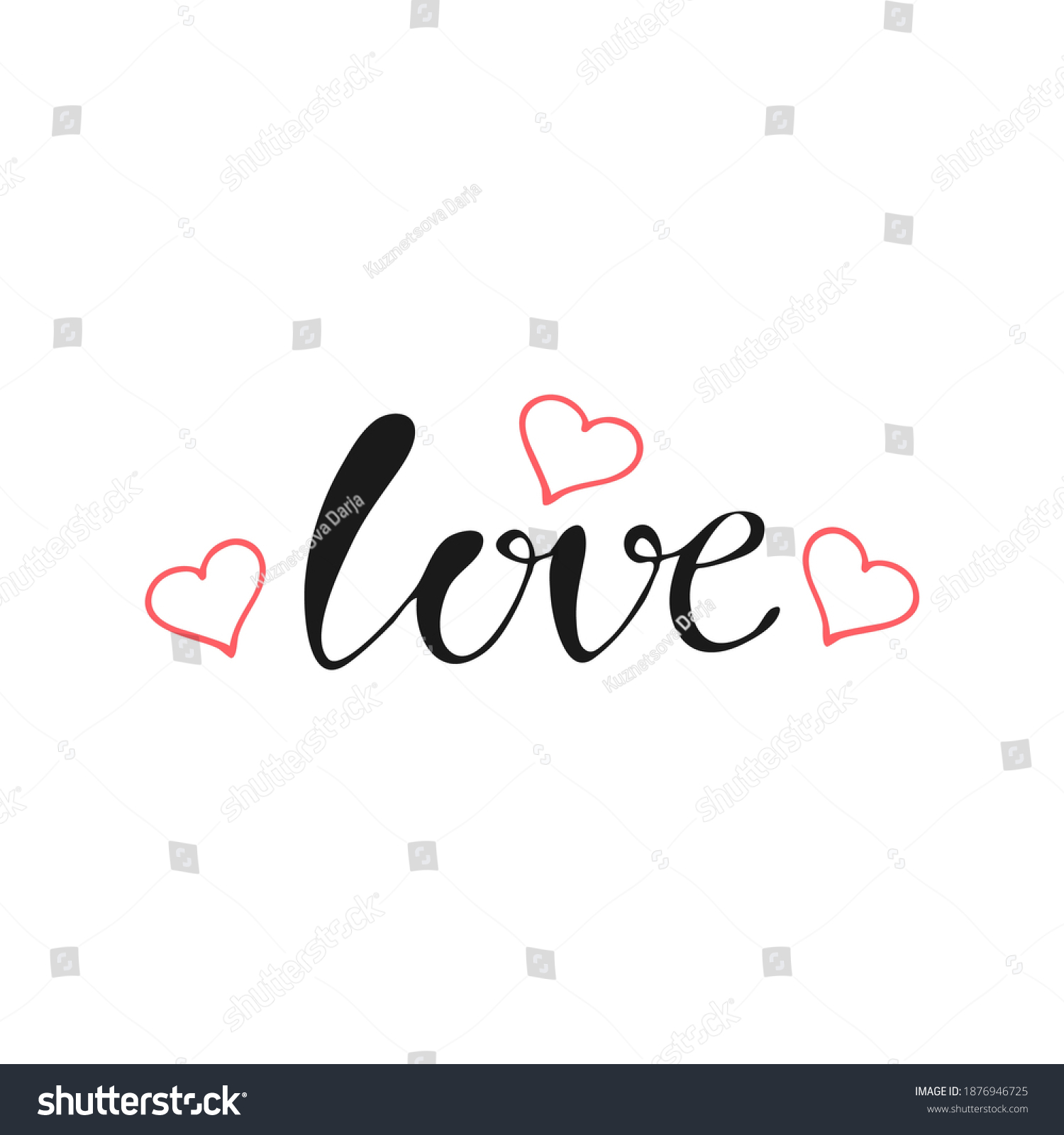 Love Vector Lettering On White Background Stock Vector (Royalty Free ...