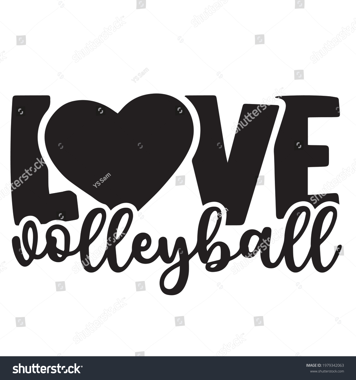 Love Volleyball Background Inspirational Positive Quotes Stock Vector