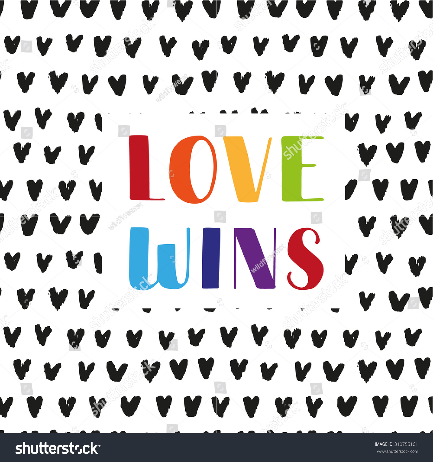 Download Love Wins Hand Drawn Background Your Stock Vector (Royalty ...