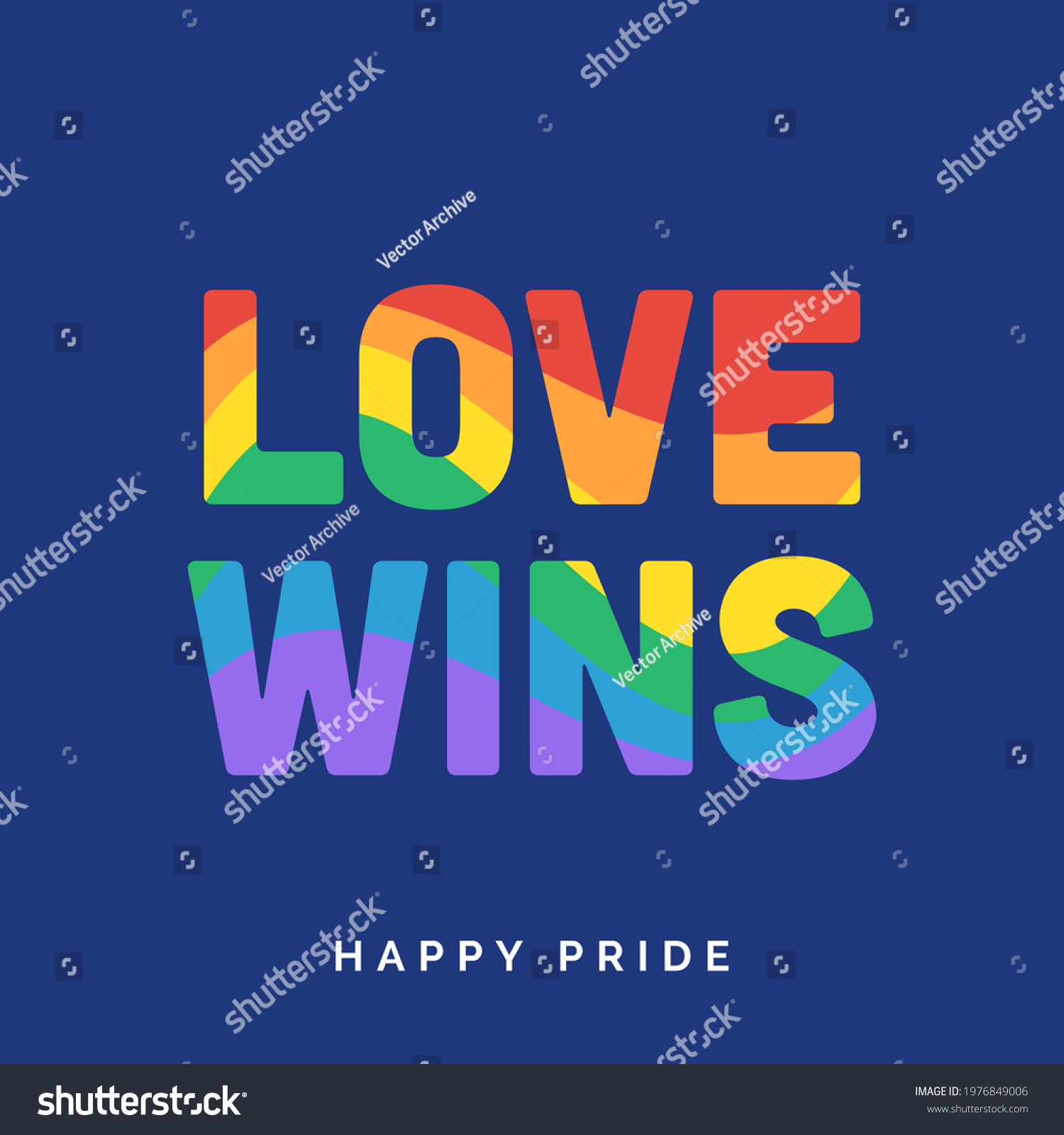 Love Wins Lgbt Happy Pride Month Vector De Stock Libre De Regalías