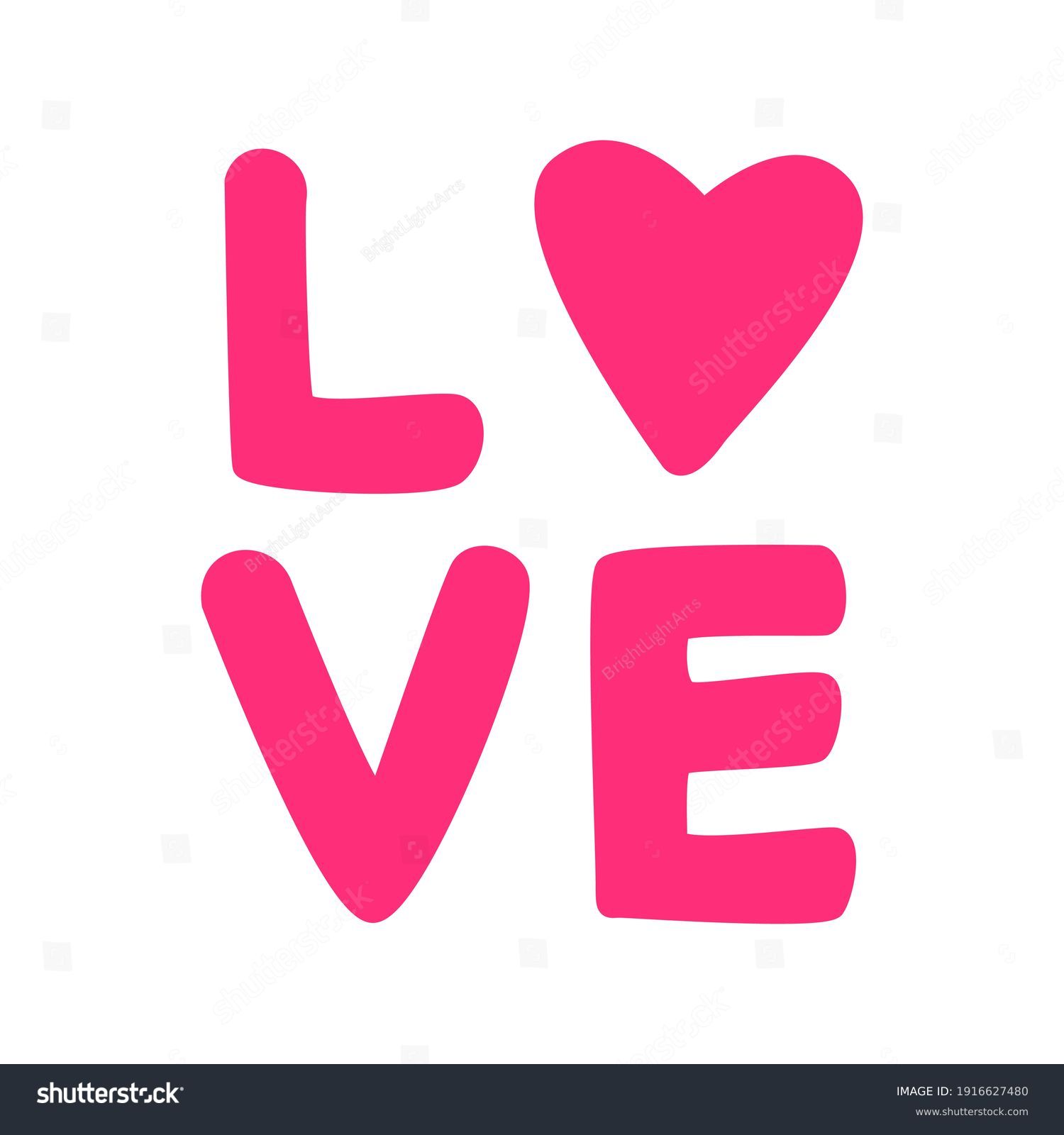 Love Word Romance Text Icon Label Stock Vector (Royalty Free ...