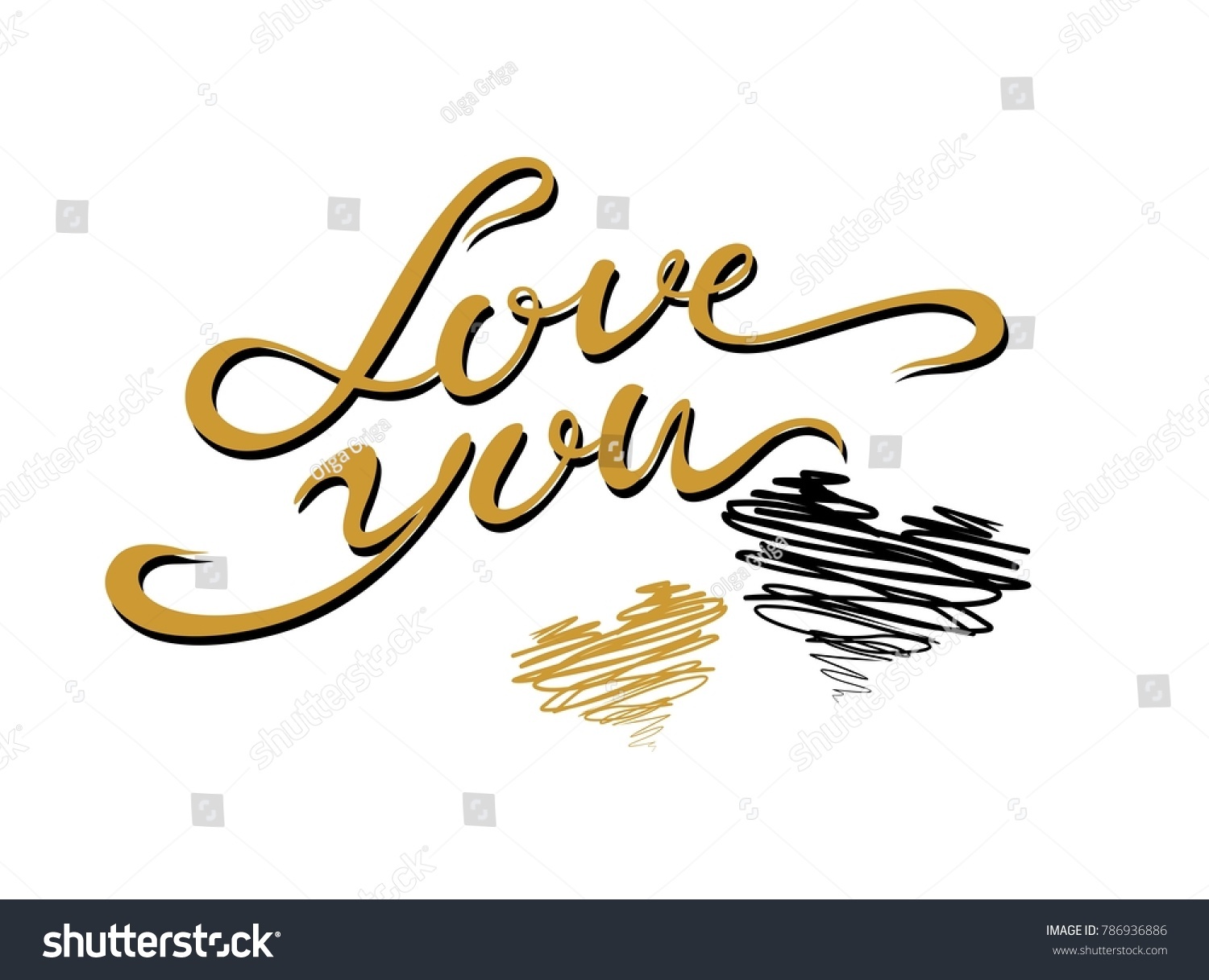 Love You Lettering Valentines Design Cards Stock Vector Royalty Free