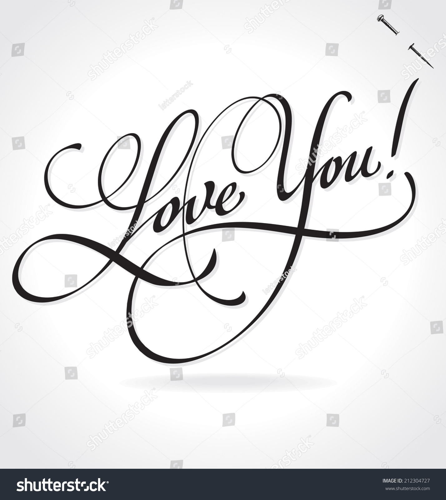 Love You Original Custom Hand Lettering Stock Vector 212304727 ...