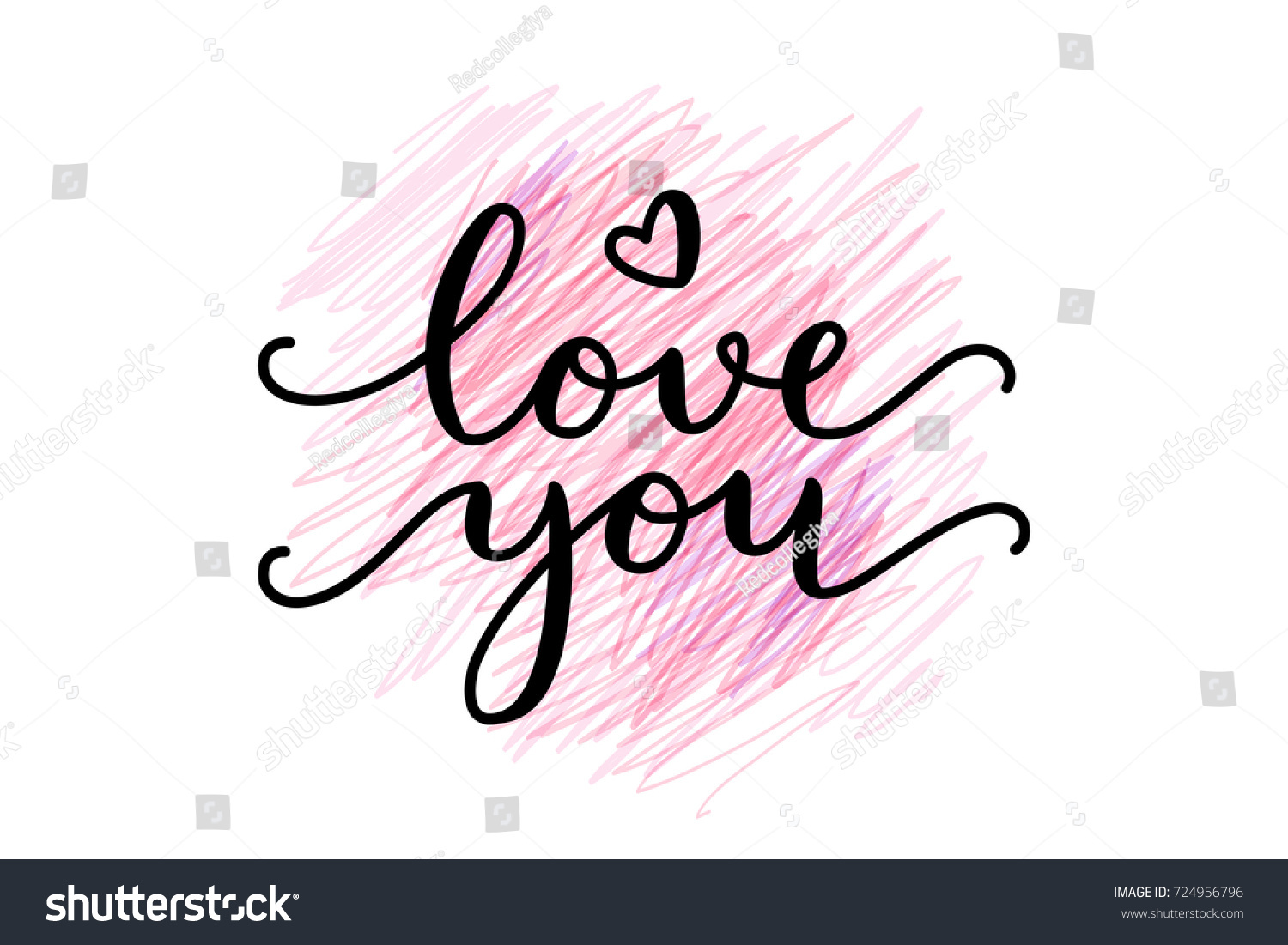 Love You Vector Lettering Valentine Card Stock Vector (Royalty Free ...