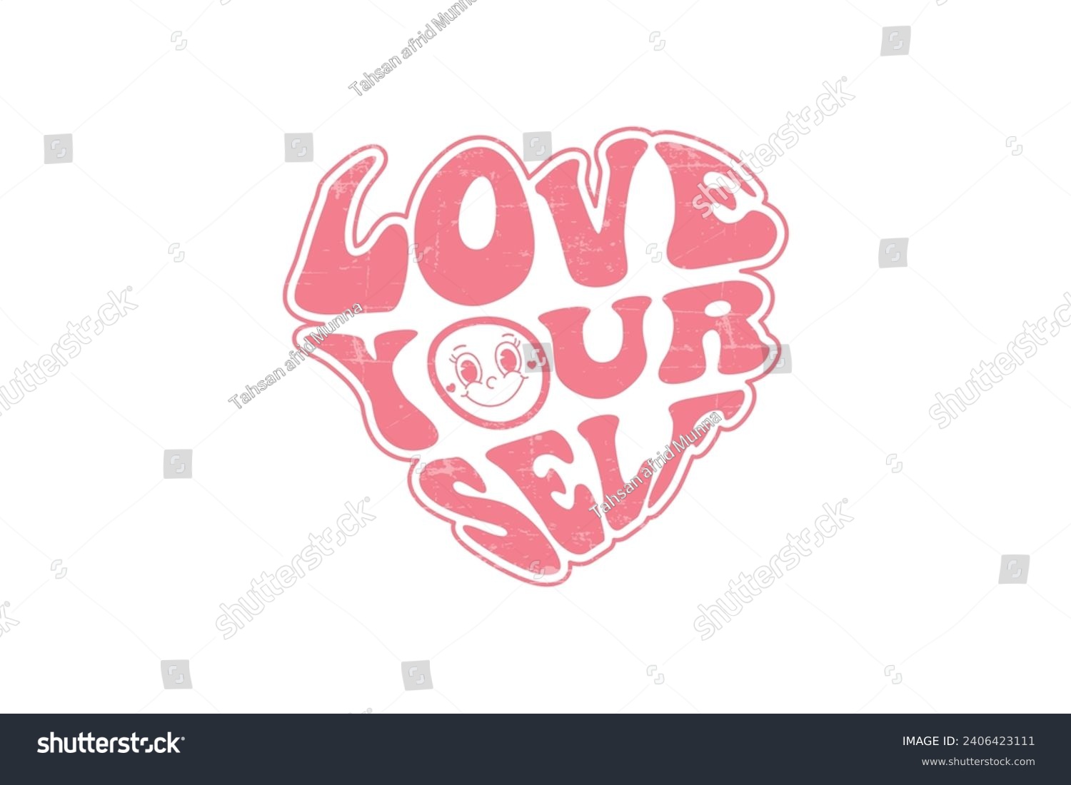 SVG of Love your Self Valentine's Day typography T shirt design svg