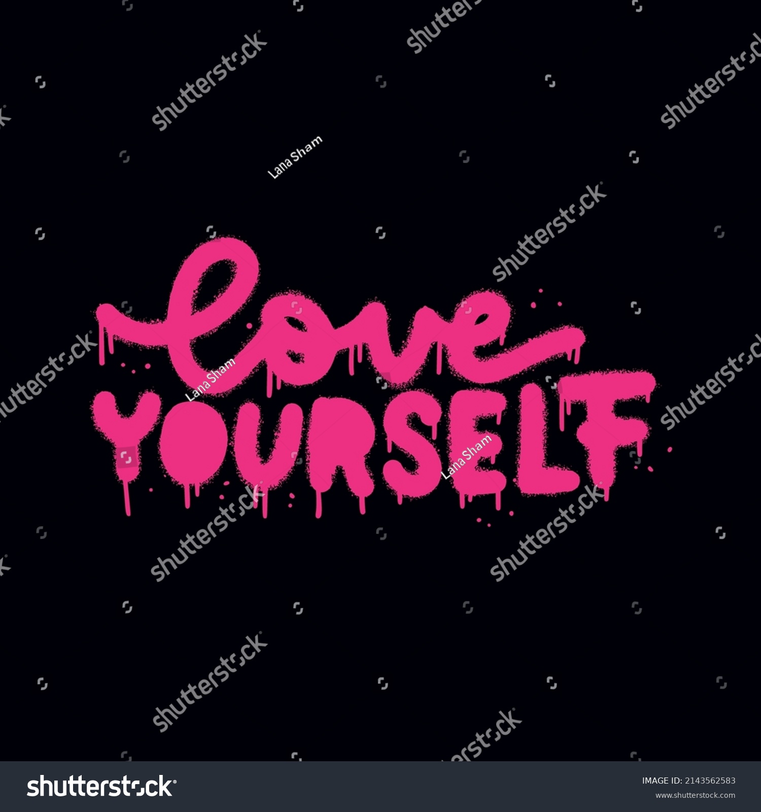 Love Yourself Hand Lettering Spray Drawn Stock Vector (Royalty Free ...