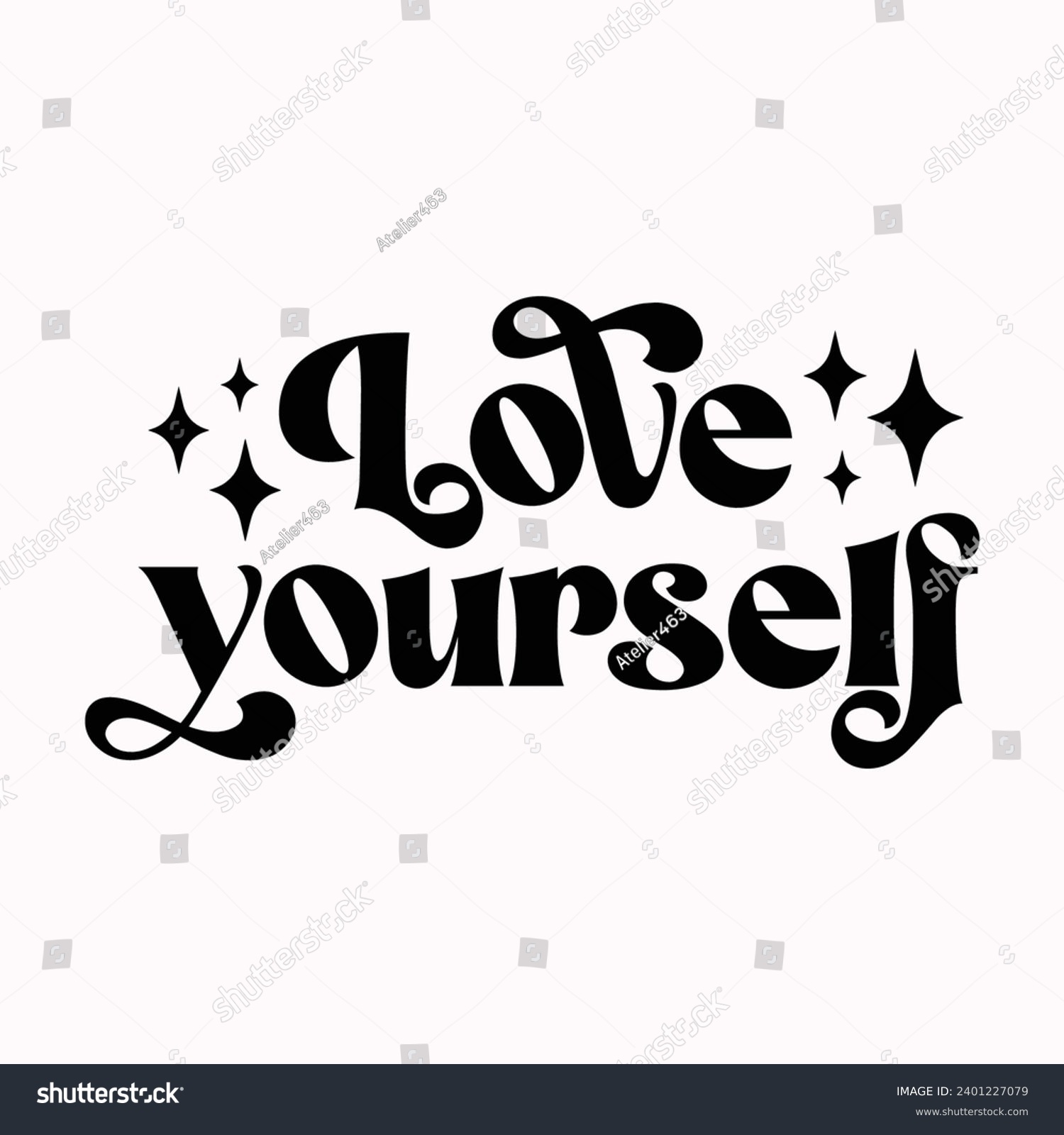 SVG of Love yourself, Rear View Mirror with motivational quotes illustration svg