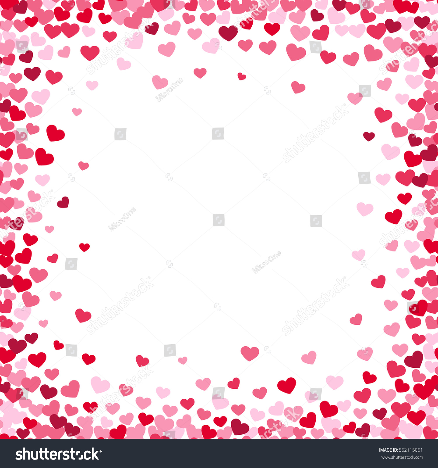 Download Lovely Heart Frame Confetti Hearts Love Stock Vector ...