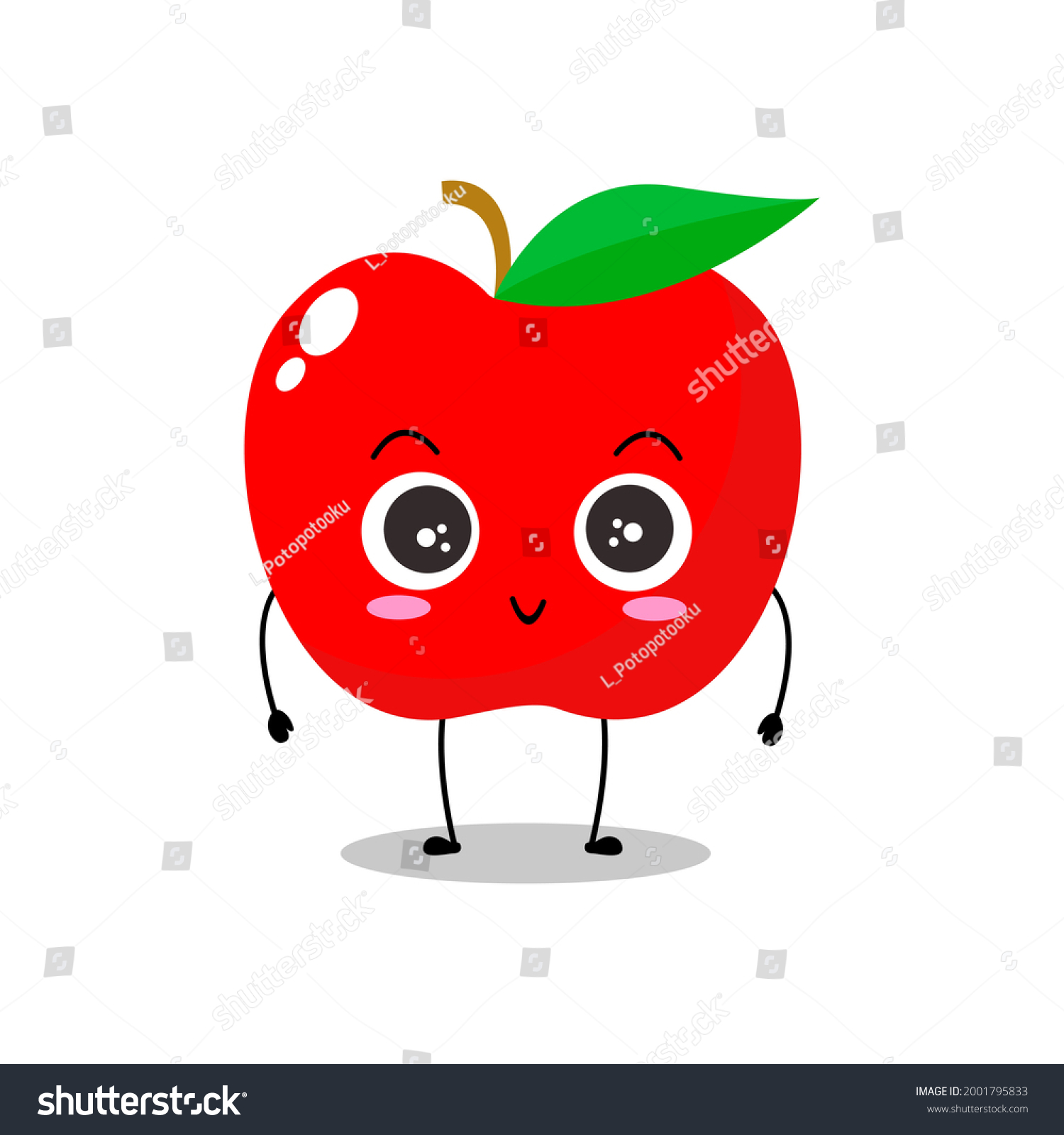 Lovely Red Apple Illustration Wink Eye Stock Vector (Royalty Free ...