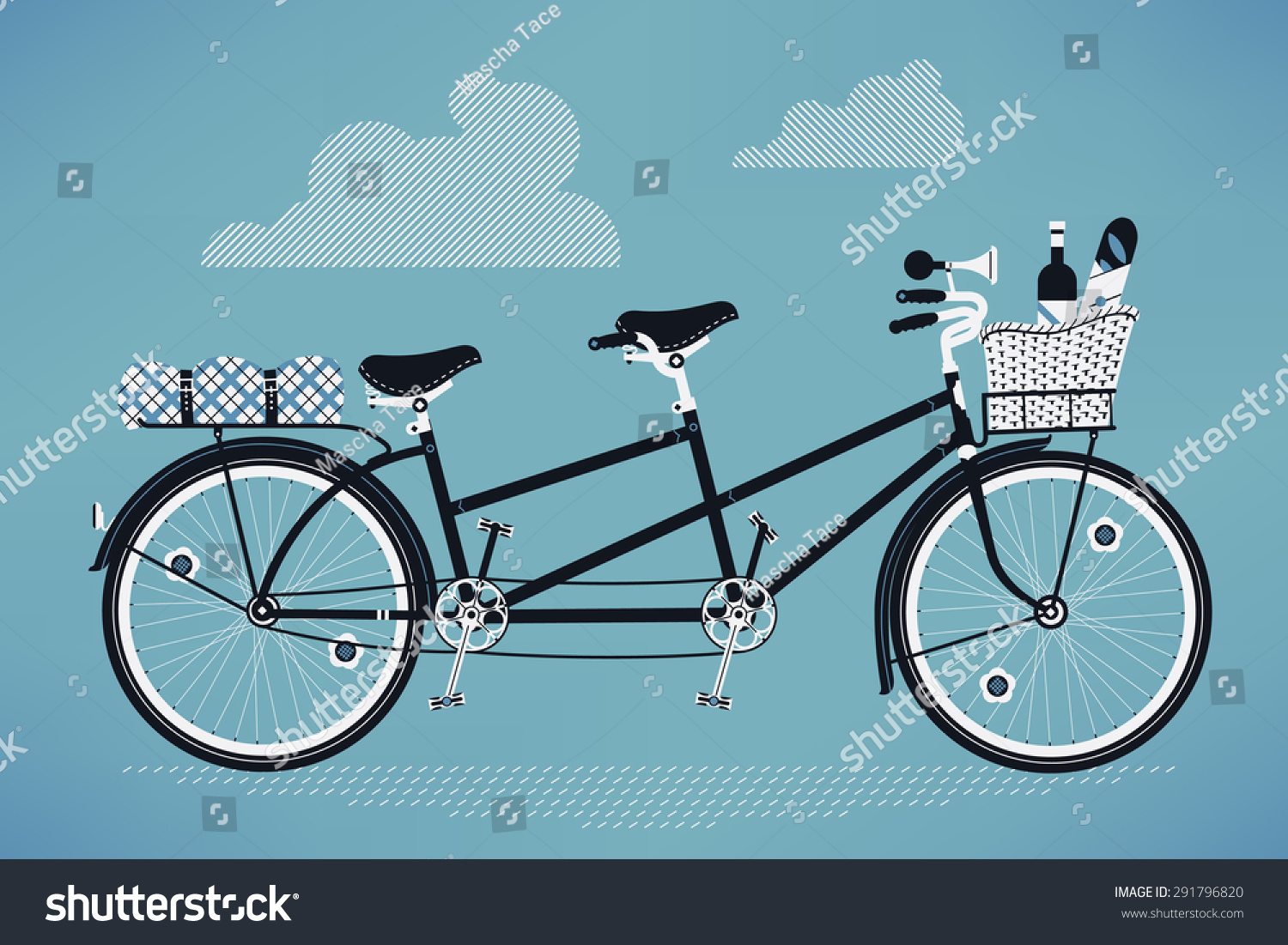 tandem bike with basket