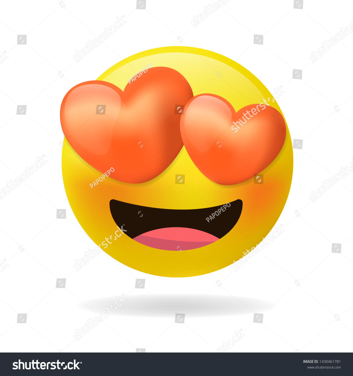 Loving Eyes Emoji Emoticon Eyes Red Stock Vector (Royalty Free) 1430461781