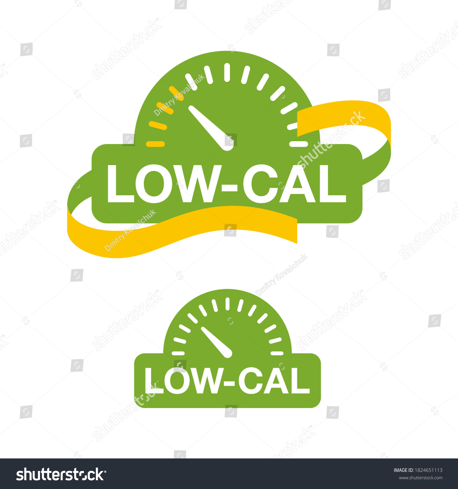SVG of Low Cal icon - combination of measuring tape and weight scales - pictogram for dietary low-cal food products - isolated vector emblem svg