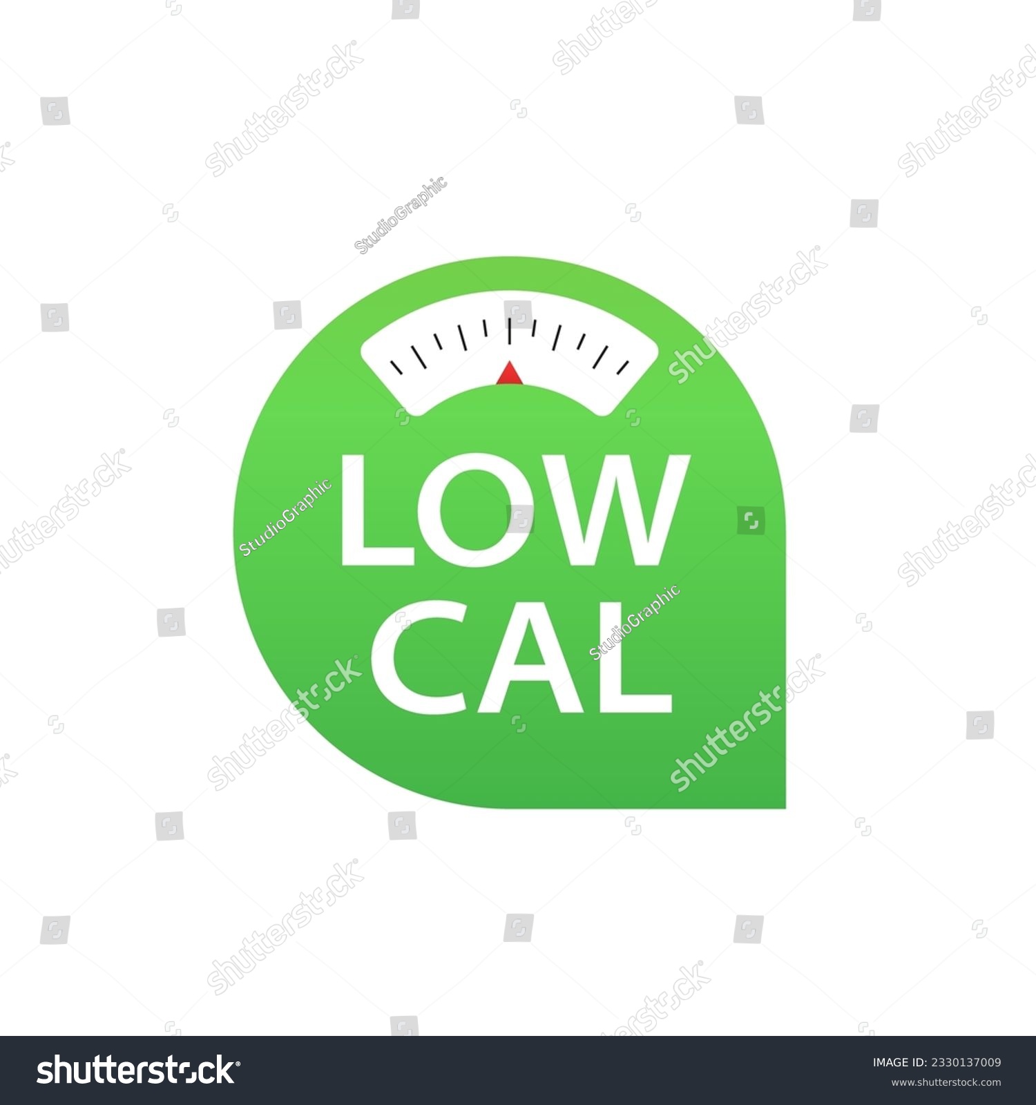 SVG of Low Cal stamp - pin and scale combination - pictogram for diet low calorie food - isolated vector emblem. Zero calorie badge for diet food labeling - 0 kcal, weight scales. Vector illustration svg