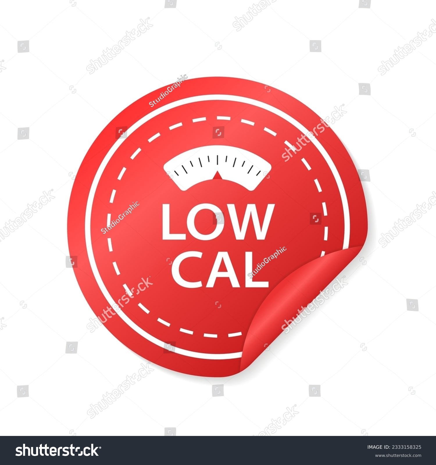 SVG of Low calorie label or red sticker on white background. Vector illustration svg