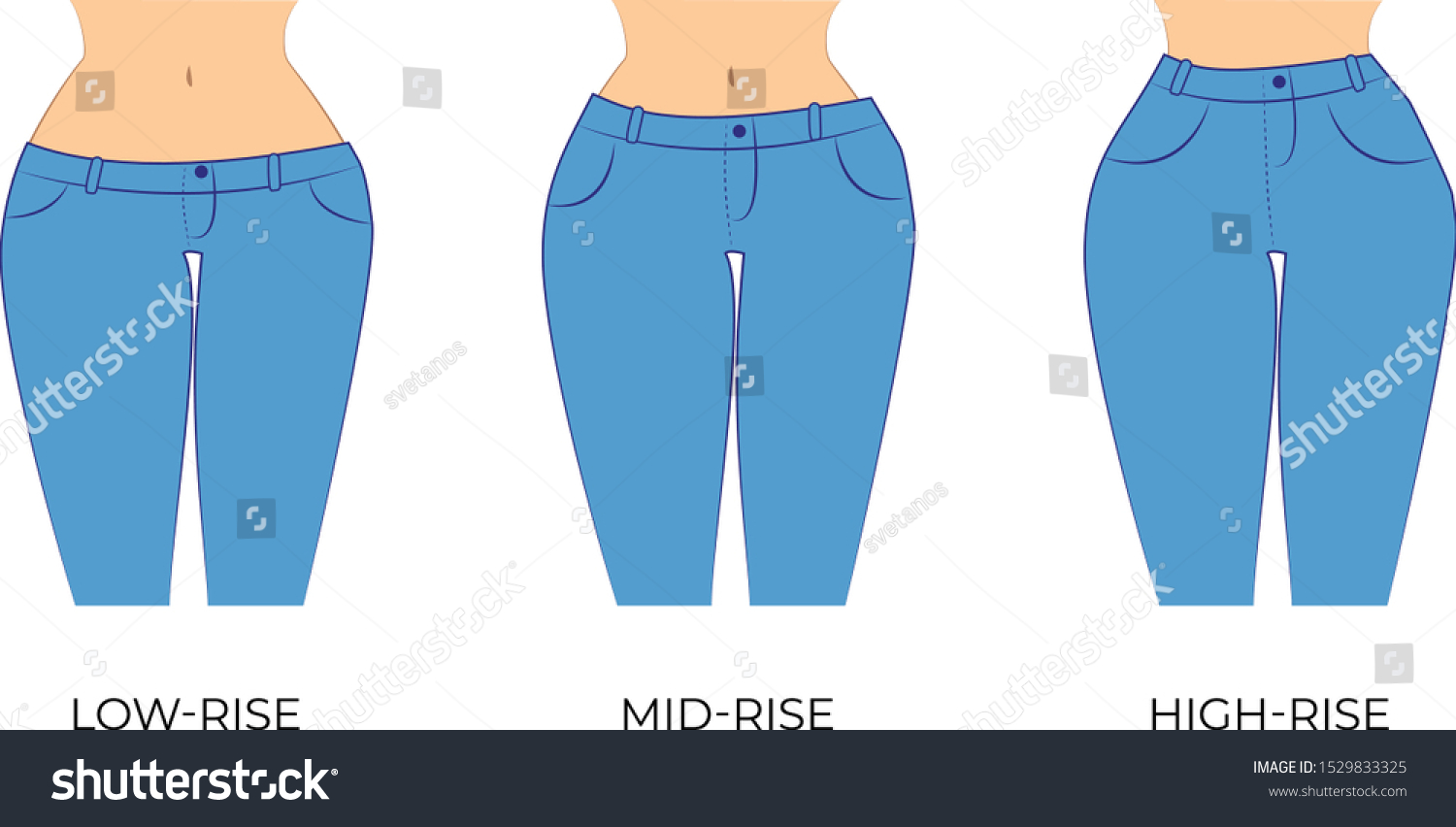 what is the difference between mid rise and low rise jeans