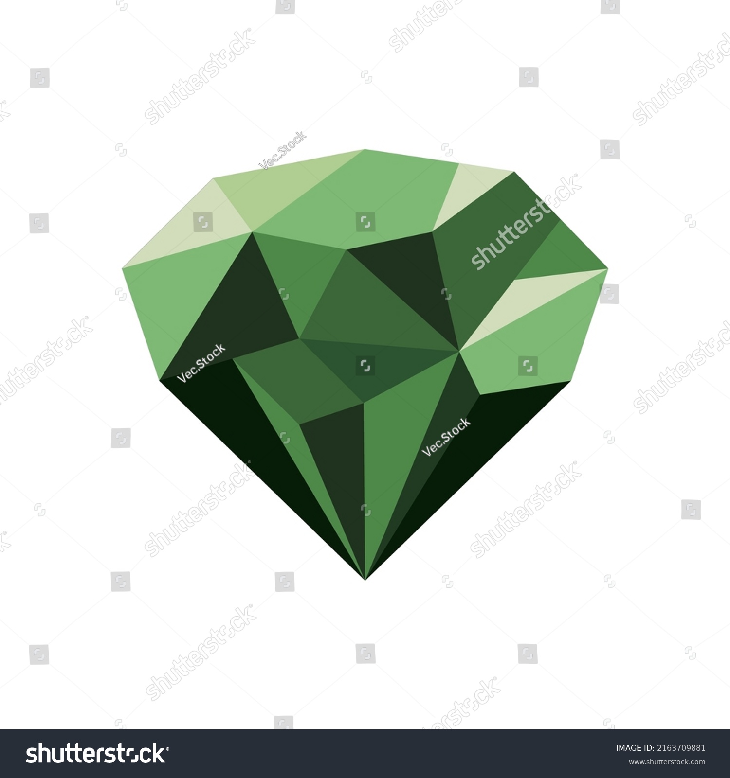 Low Poly Diamond Over White Stock Vector (Royalty Free) 2163709881 ...