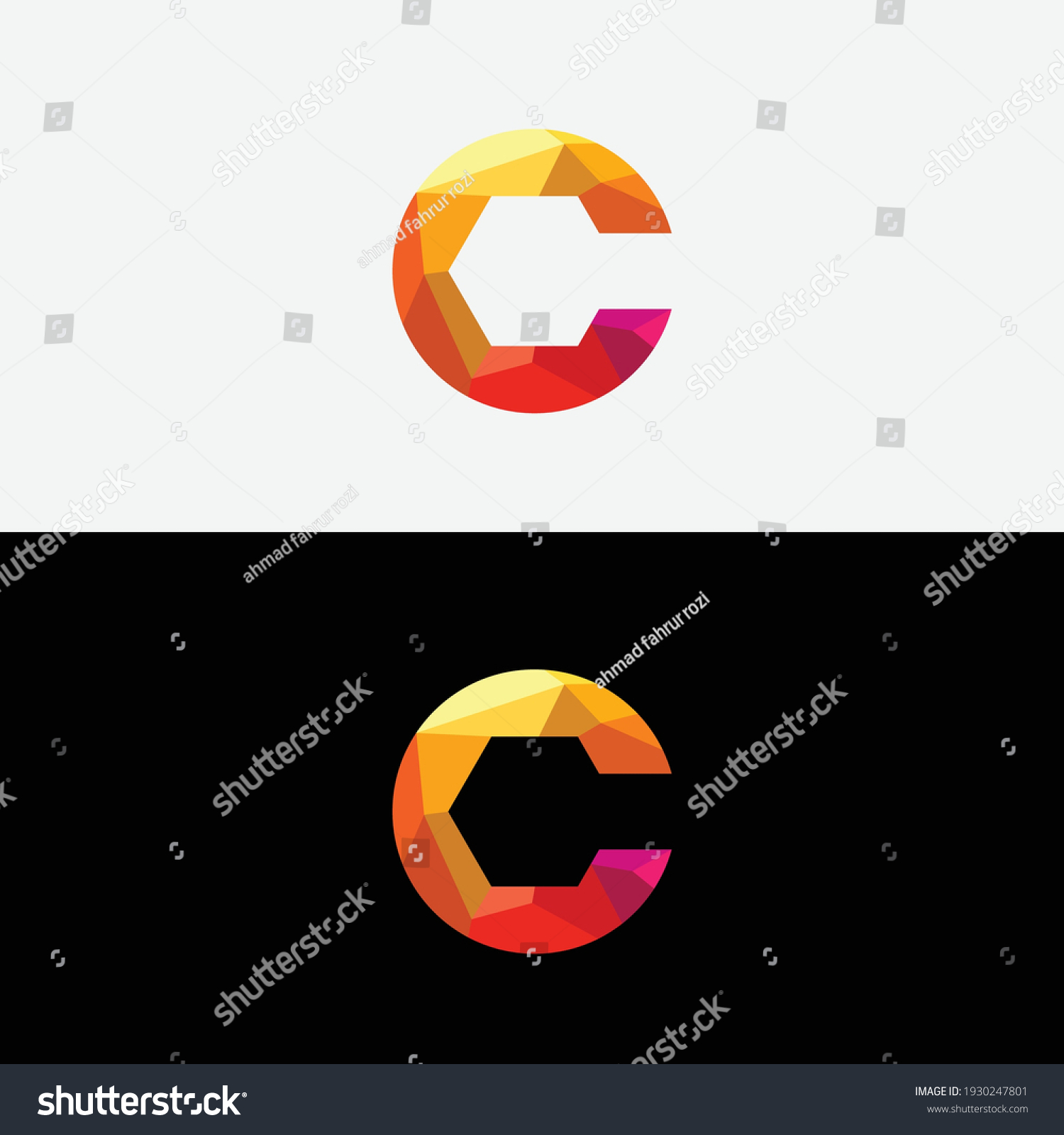 Low Poly Letter C Logo Vector Stock Vector (Royalty Free) 1930247801 ...