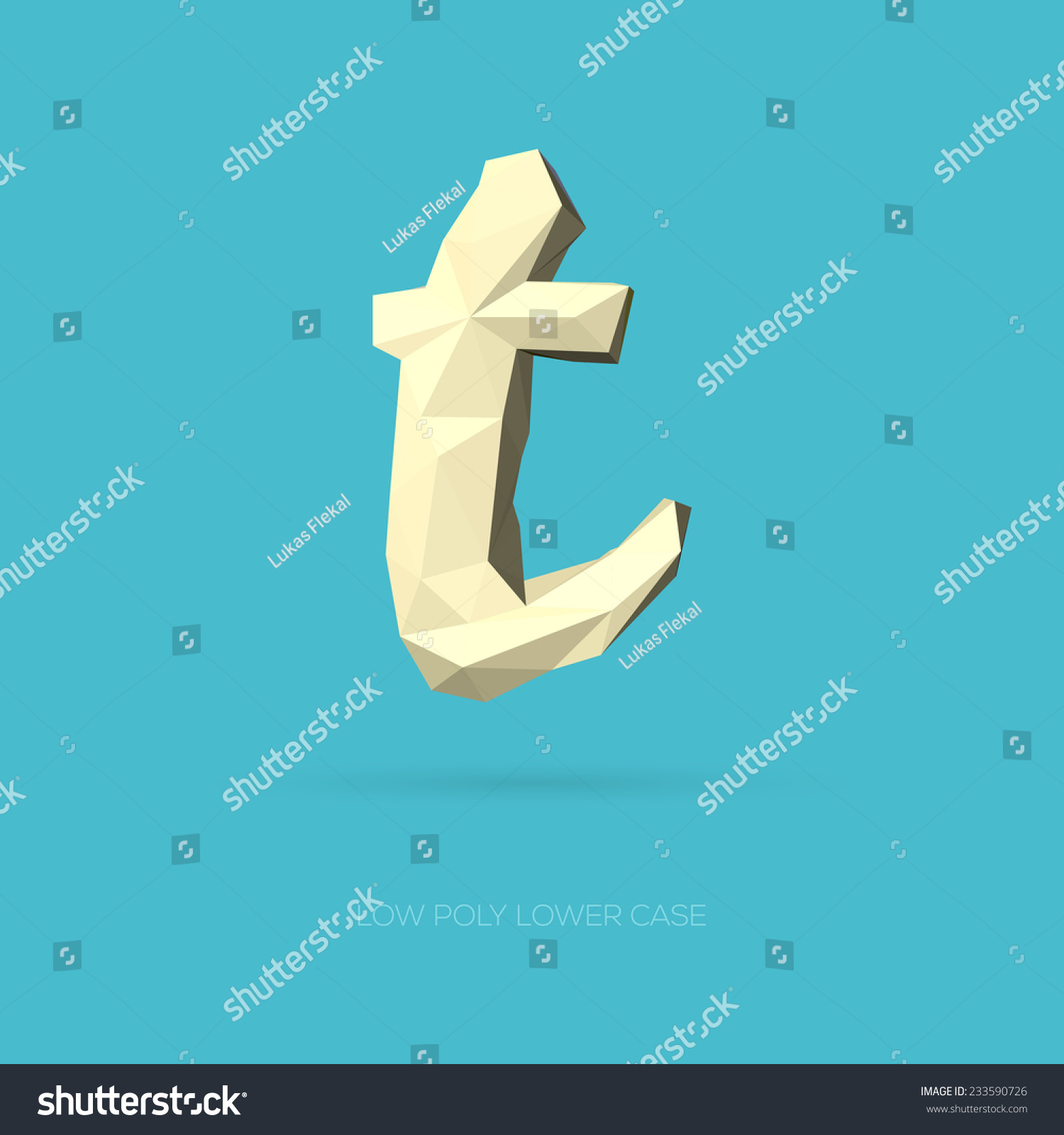 Low Poly Lower Case Alphabet Letter Stock Vector Royalty Free 233590726