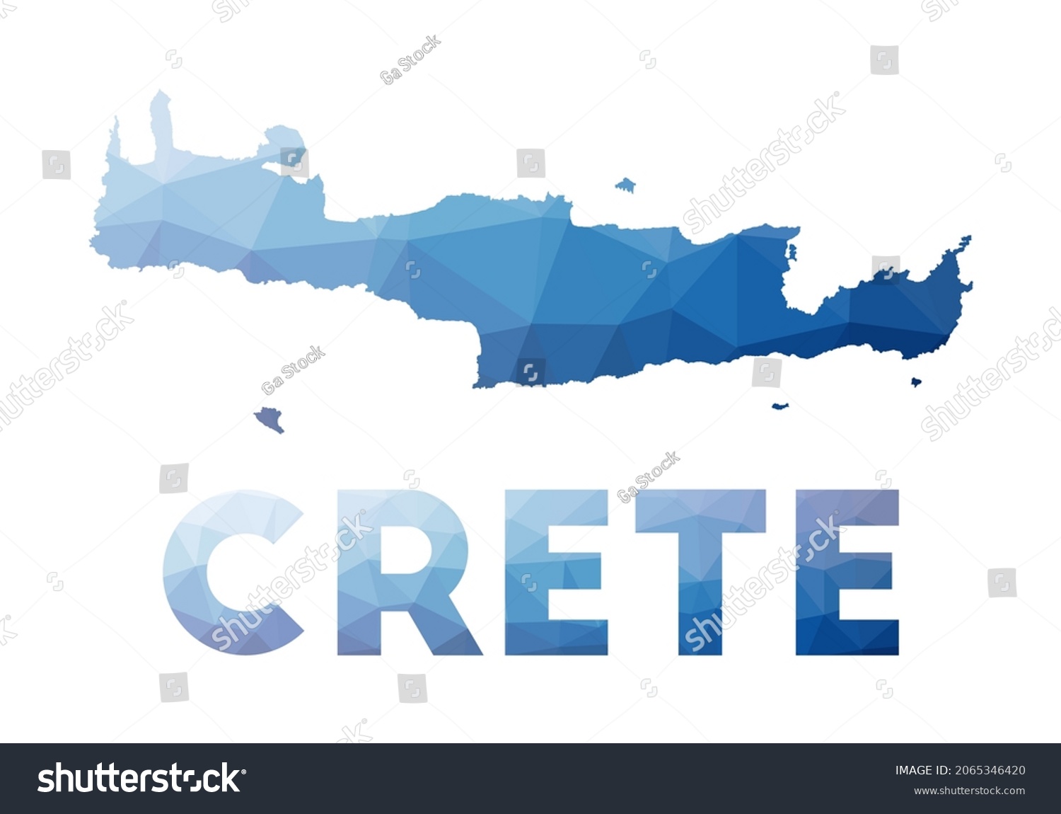 SVG of Low poly map of Crete. Geometric illustration of the island. Crete polygonal map. Technology, internet, network concept. Vector illustration. svg